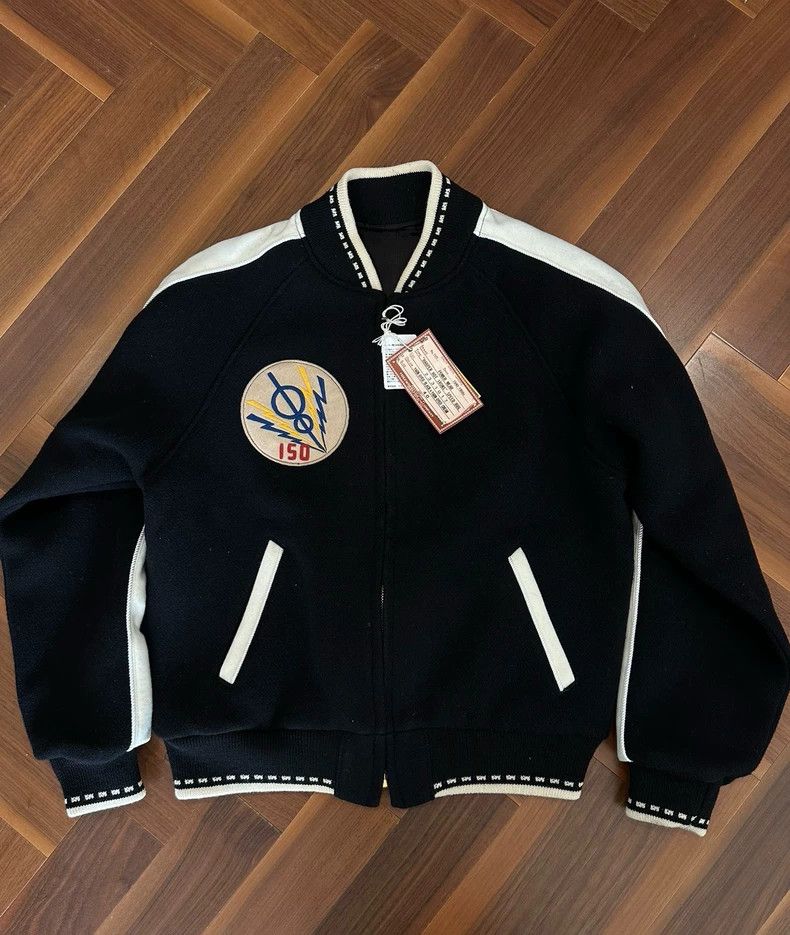 Freewheelers Black Wool Embroidered Baseball Jacket-dmc Size US M / EU 48-50 / 2 - 1 Thumbnail