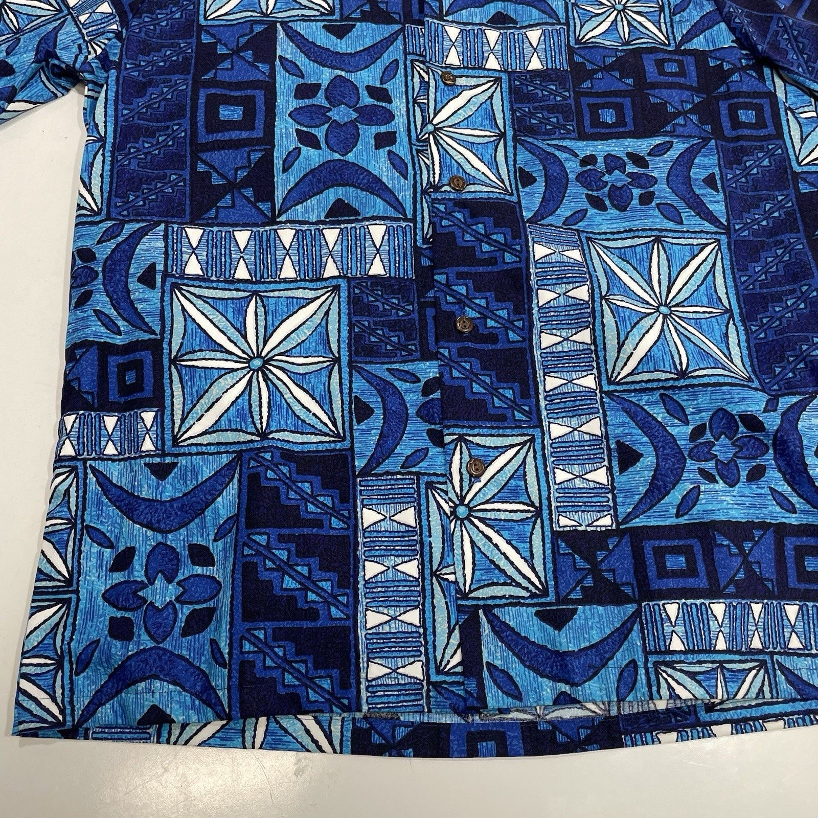 Reyn Spooner Winnie Fashion Men’s M/L Retro Vivid Blue Hawaiian Shirt Size US M / EU 48-50 / 2 - 2 Thumbnail