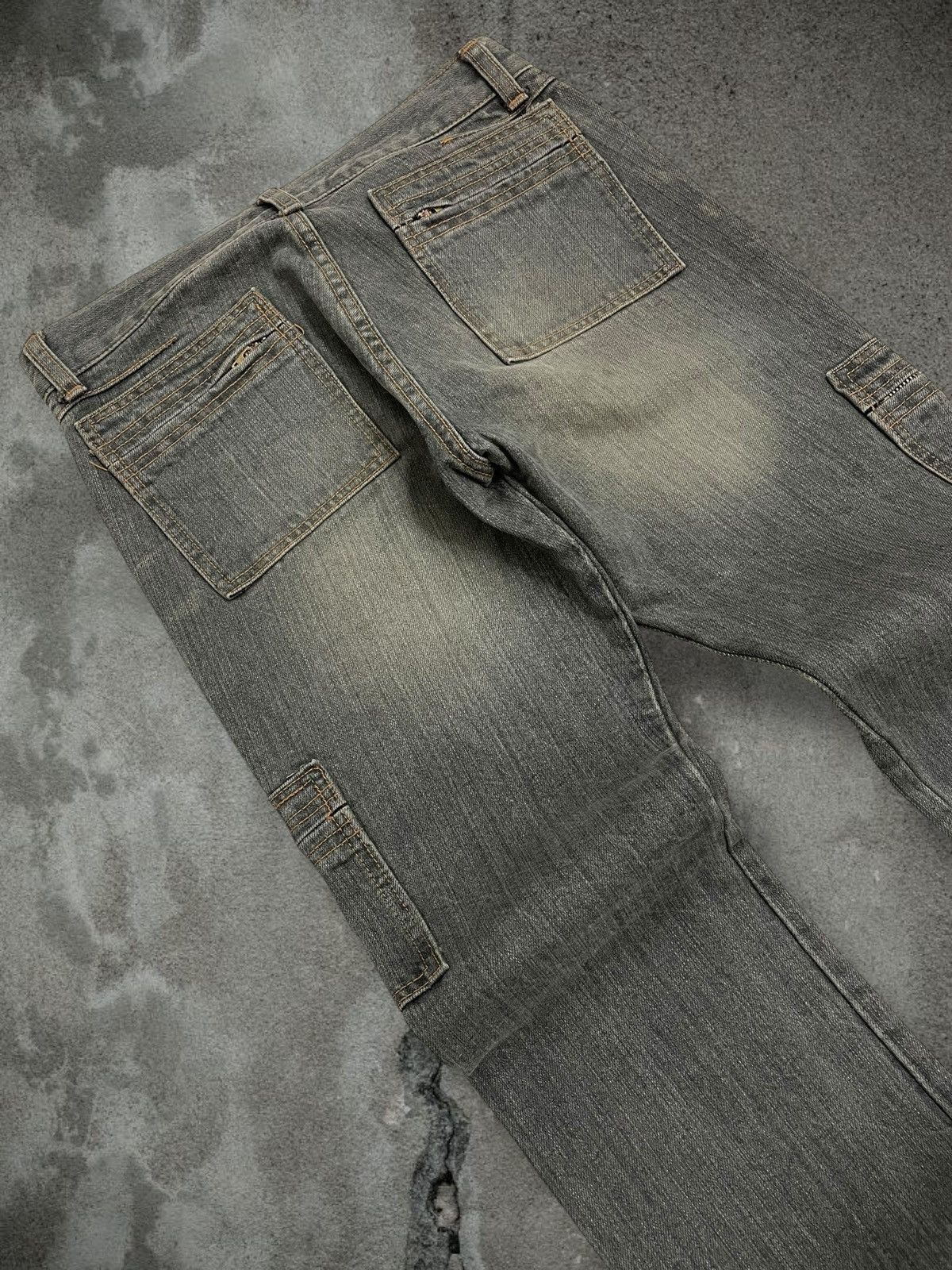 Japanese Brand Vintage 1990s Designer Japan Edge On All Green Mudwash Denim Size US 29 - 14 Thumbnail