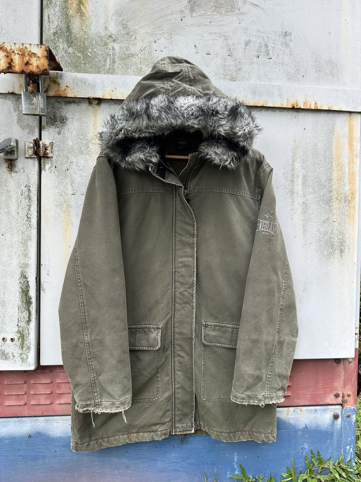 agnes b. **grail**Everlast USA X Agnes B Distressed Parka Jacket Size US L / EU 52-54 / 3 - 3 Thumbnail