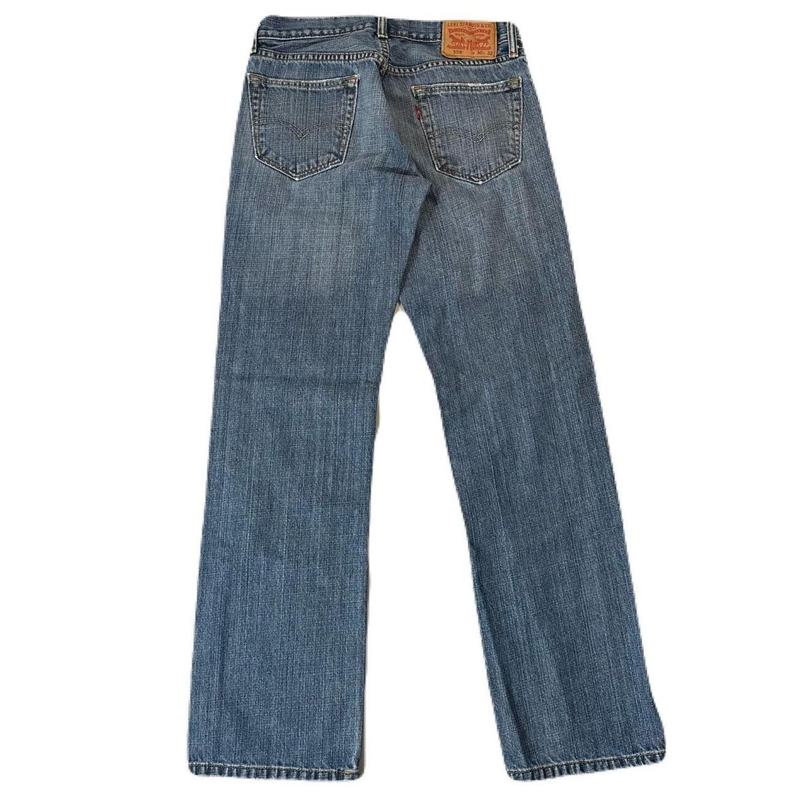 Levi's Levi’s 559 Navy Blue Distressed Denim Jeans Size US 30 / EU 46 - 1 Thumbnail