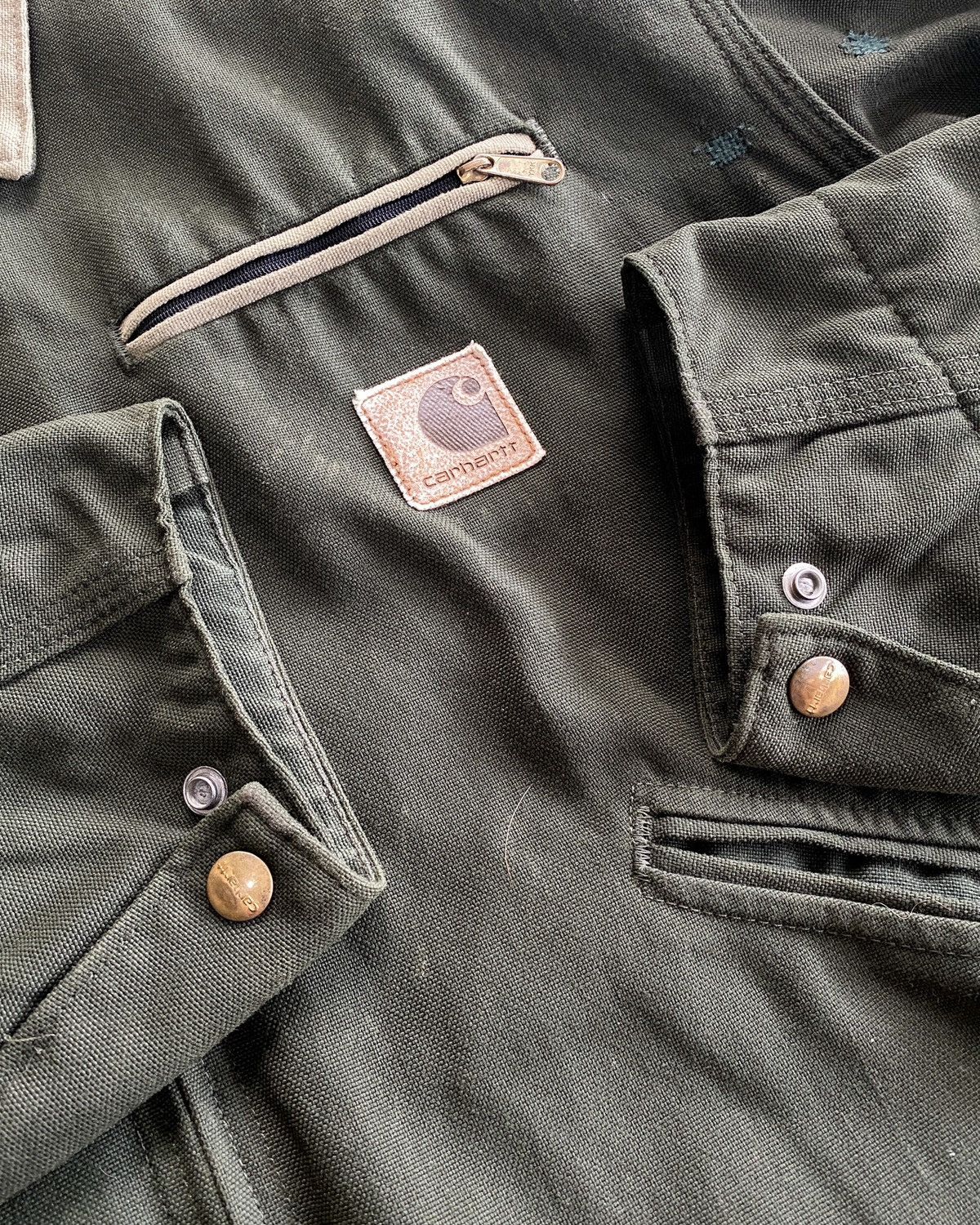 Carhartt Vintage Carhartt Detroit Blanked Lined Jacket - J129 OLV Size US L / EU 52-54 / 3 - 6 Thumbnail