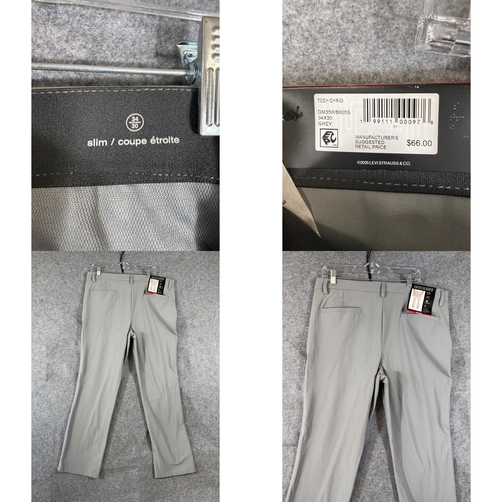 Dockers DOCKERS Slim Chino Pants Mens 36X30 Gray Size US 36 / EU 52 - 8 Thumbnail