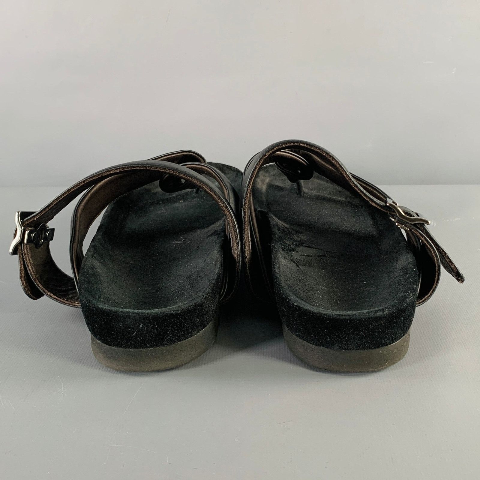 Lanvin LANVIN Size 8 Black Leather Thong Sandals Size US 8 / EU 41 - 3 Thumbnail