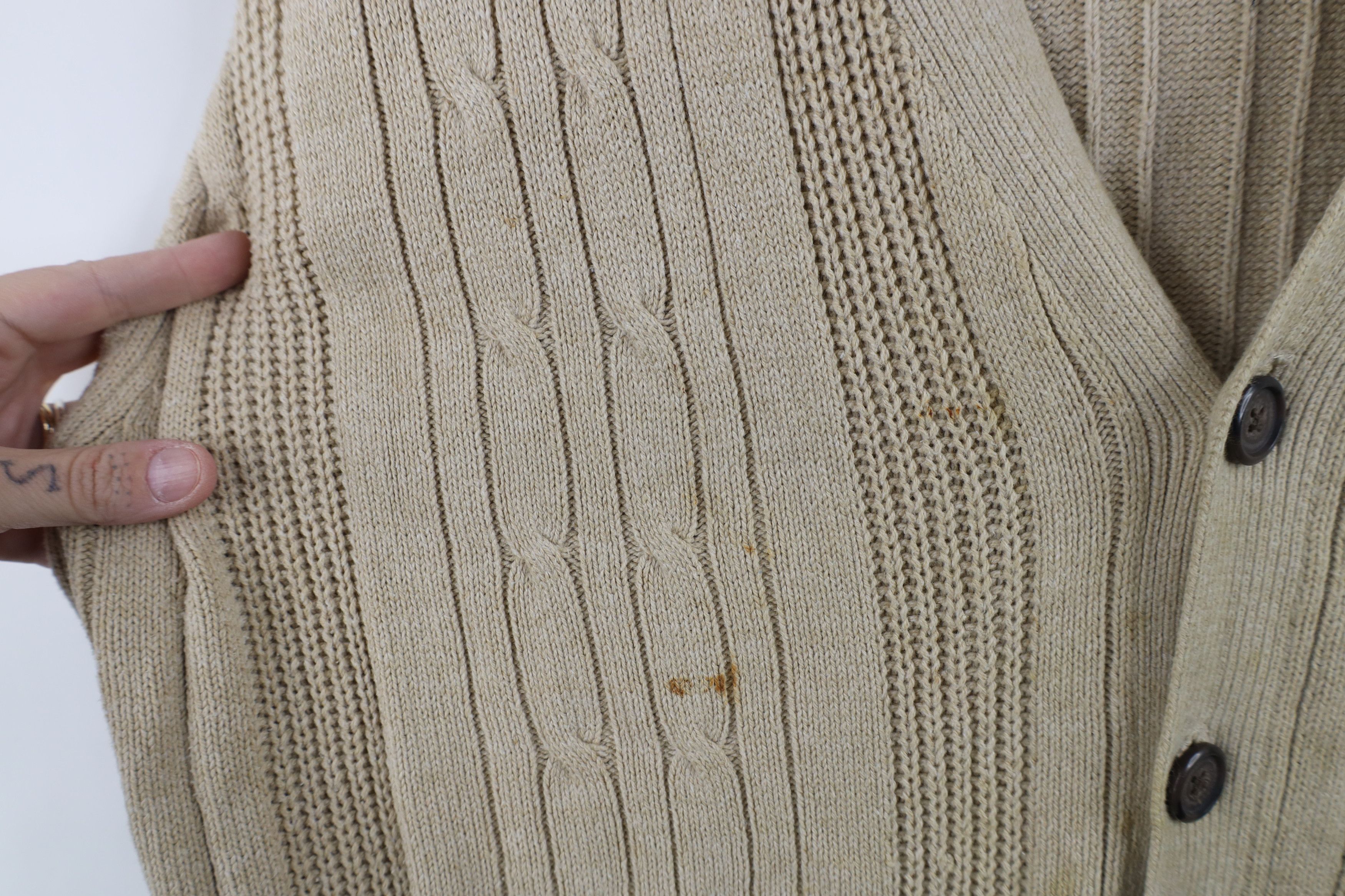 Vintage Vintage 90s Streetwear Chunky Cable Knit Cardigan Sweater Size US XL / EU 56 / 4 - 5 Thumbnail