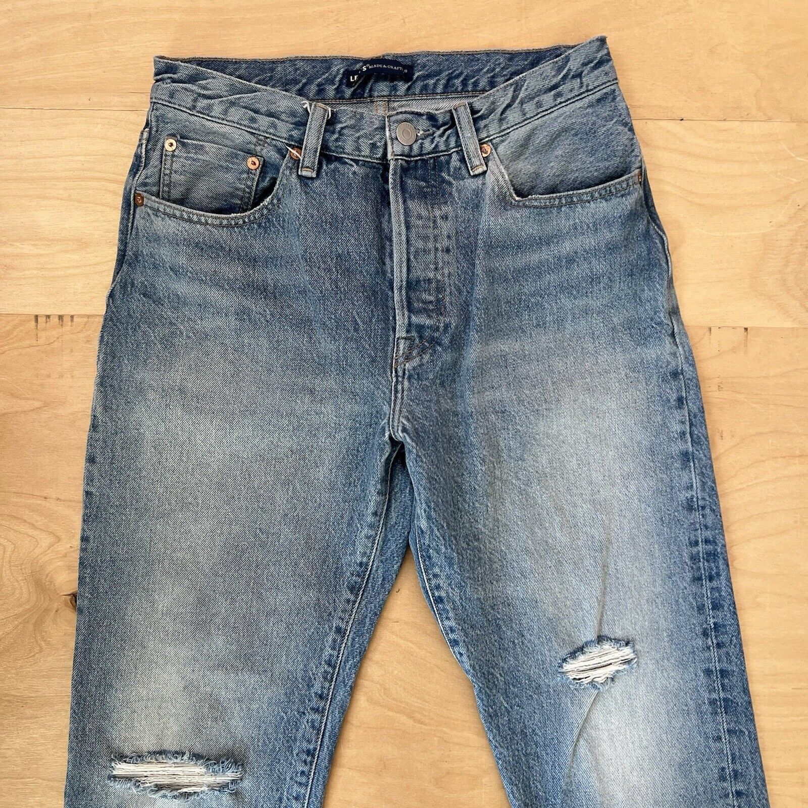 Levi's Levis Made and Crafted Jeans 27 Blue Selvedge Raw Hem Size 27" / US 4 / IT 40 - 3 Thumbnail