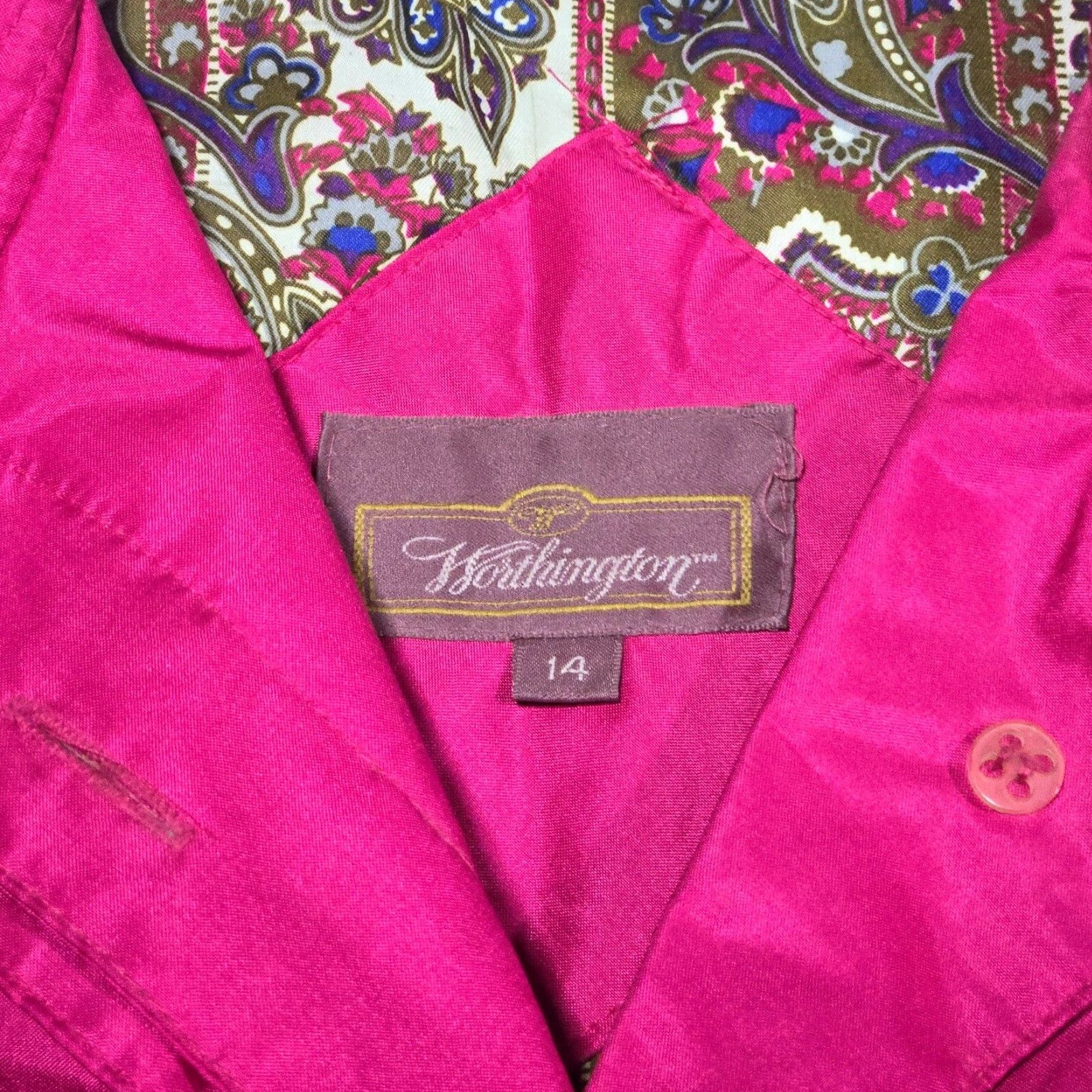 Worthington VINTAGE Worthington Coat Trench Coat Overcoat Nylon Pink 14 Women 80s 90s Rainwear Mid-Length, Long Sleeve, Solid, Regular Fit Size XL / US 12-14 / IT 48-50 - 4 Thumbnail