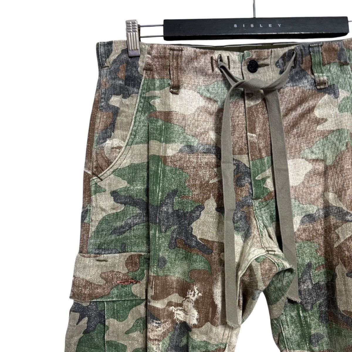 Japanese Brand RNA SLANG Cargo Camo Cropped Pants Size US 30 / EU 46 - 4 Thumbnail