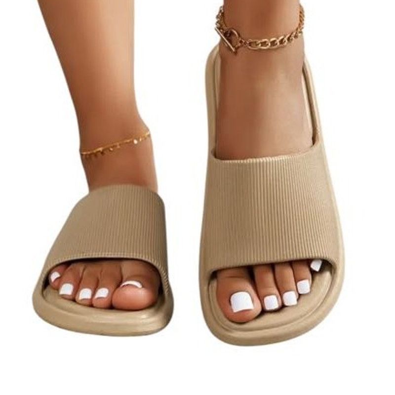 Other NEW Slip On Sandal Slide Flip Flop Comfort Brown/Tan 7/8 Size US 7.5 / IT 37.5 - 2 Thumbnail