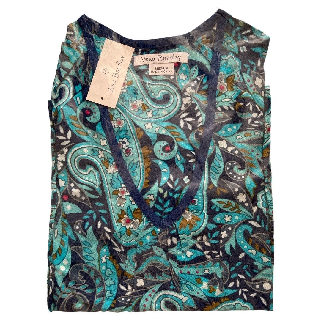 Vera Bradley VERA BRADLEY Blue Daisy Paisley Kelsey Flutter Top, M Size M / US 6-8 / IT 42-44 - 5 Thumbnail