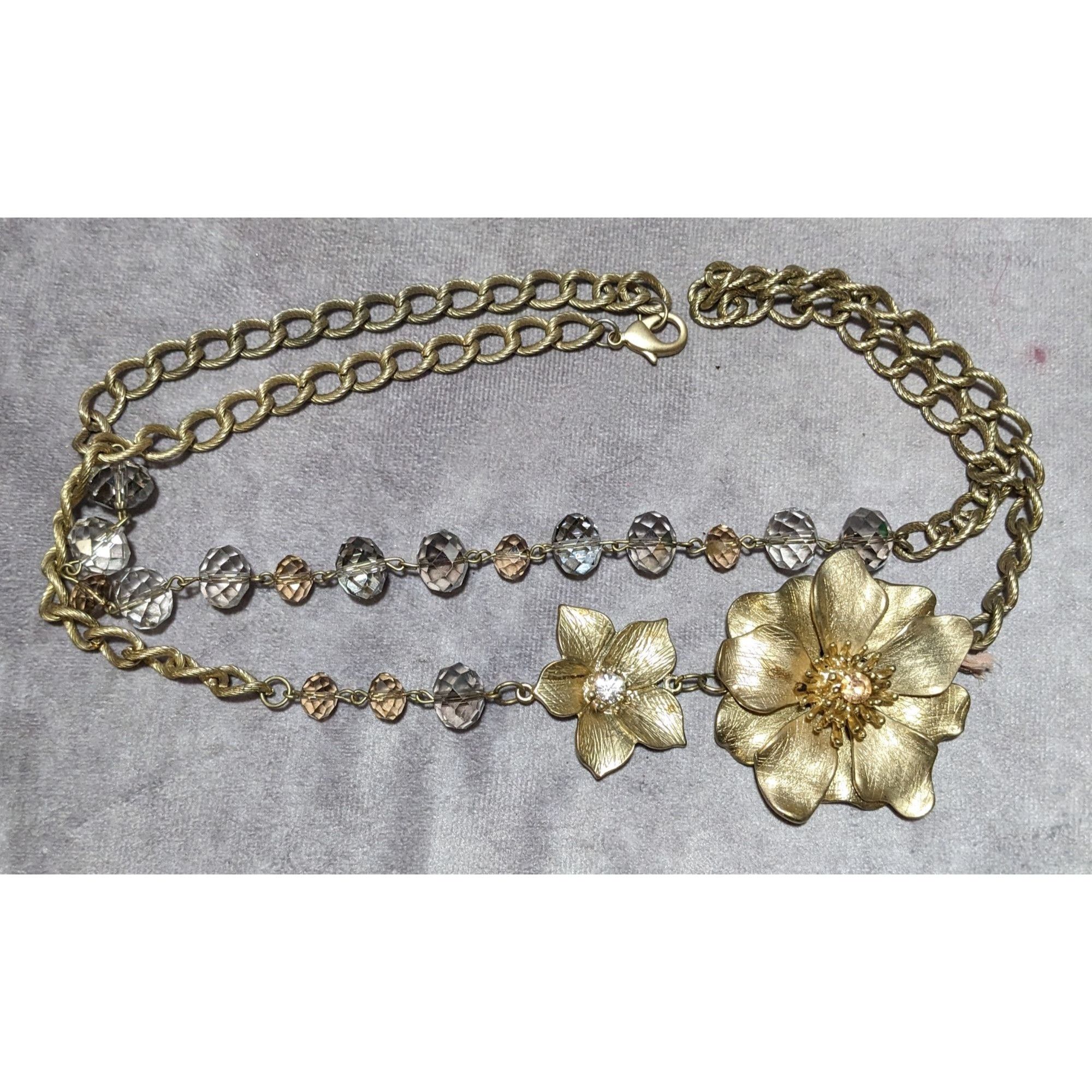 Other Vintage Glam Gold Floral Statement Necklace Size ONE SIZE - 13 Thumbnail