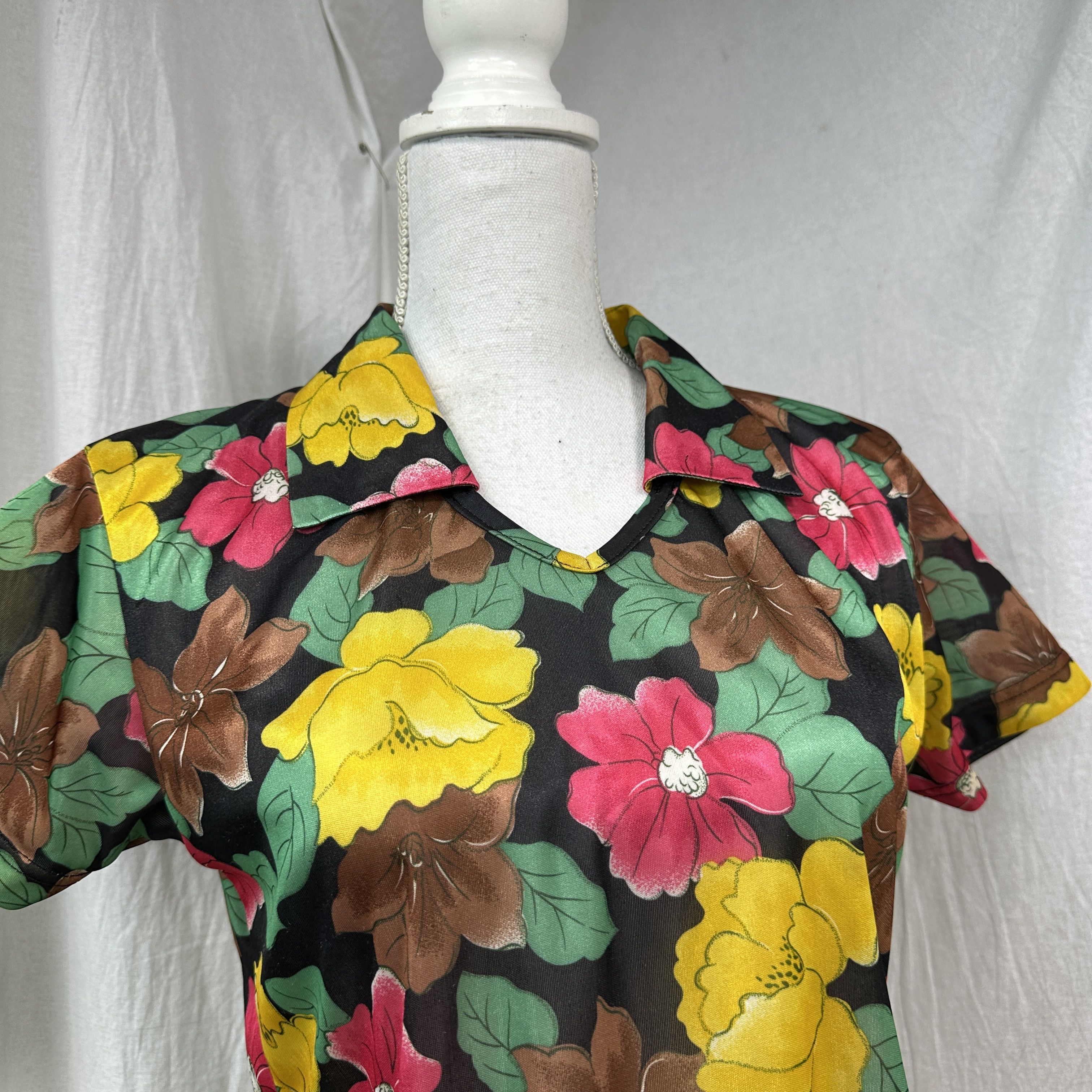 Vintage Vintage Flower Print Preppy Old Money Summer Top 00s Size M / US 6-8 / IT 42-44 - 3 Thumbnail