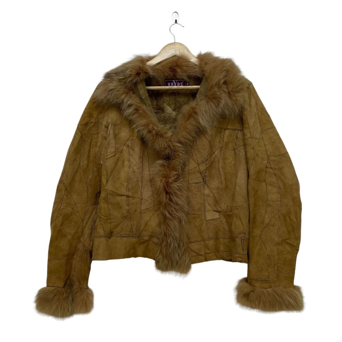 Japanese Brand Kryos Pacthwork Leather Faux Fur Jacket