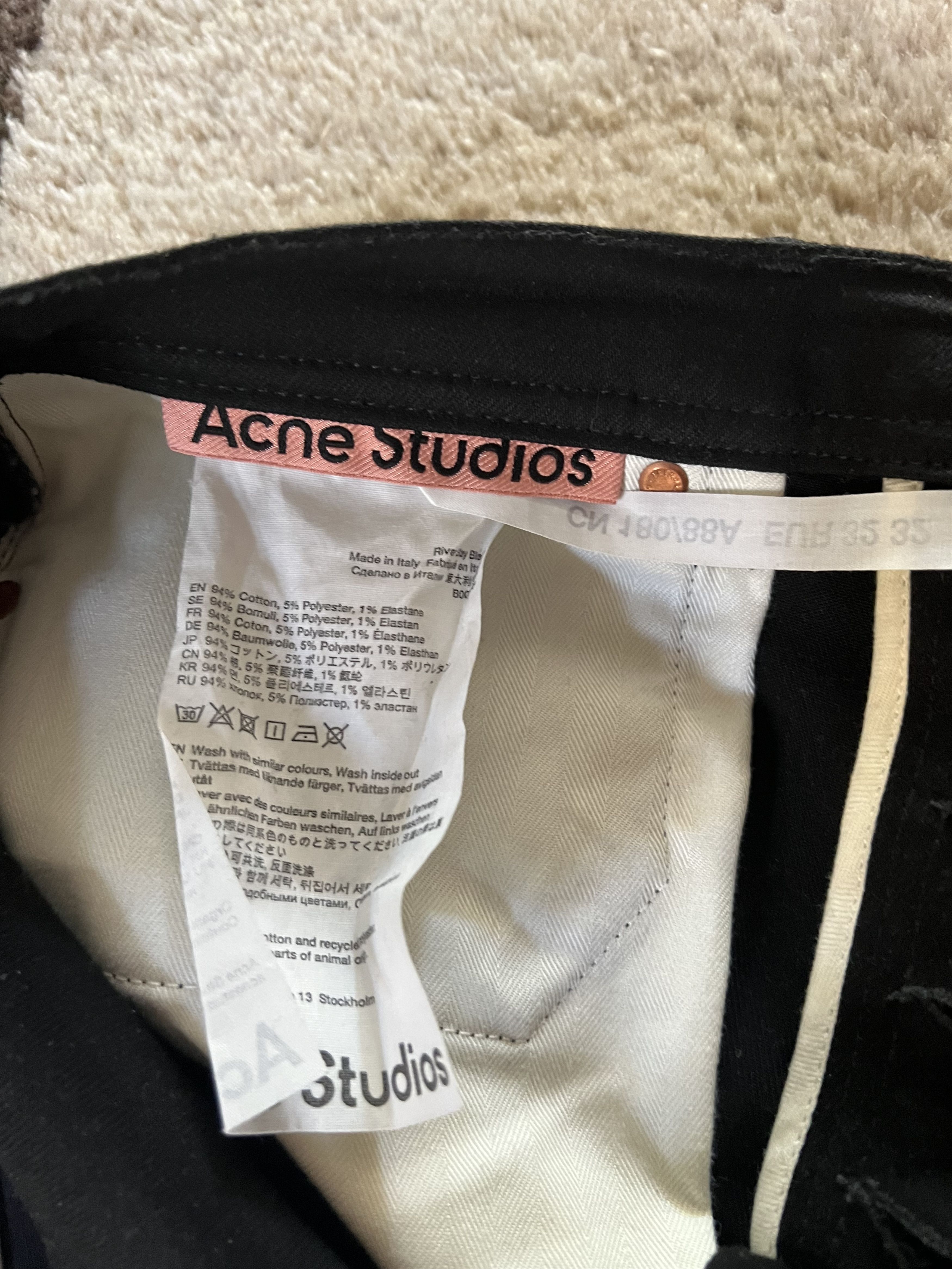 Acne Studios River Stay Black Size US 32 / EU 48 - 2 Thumbnail