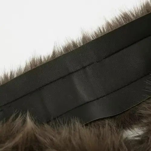 Japanese Brand Yukiko x Akira 85 Cm Faux Fur Patchwork Pu Leather Belt Size ONE SIZE - 6 Thumbnail