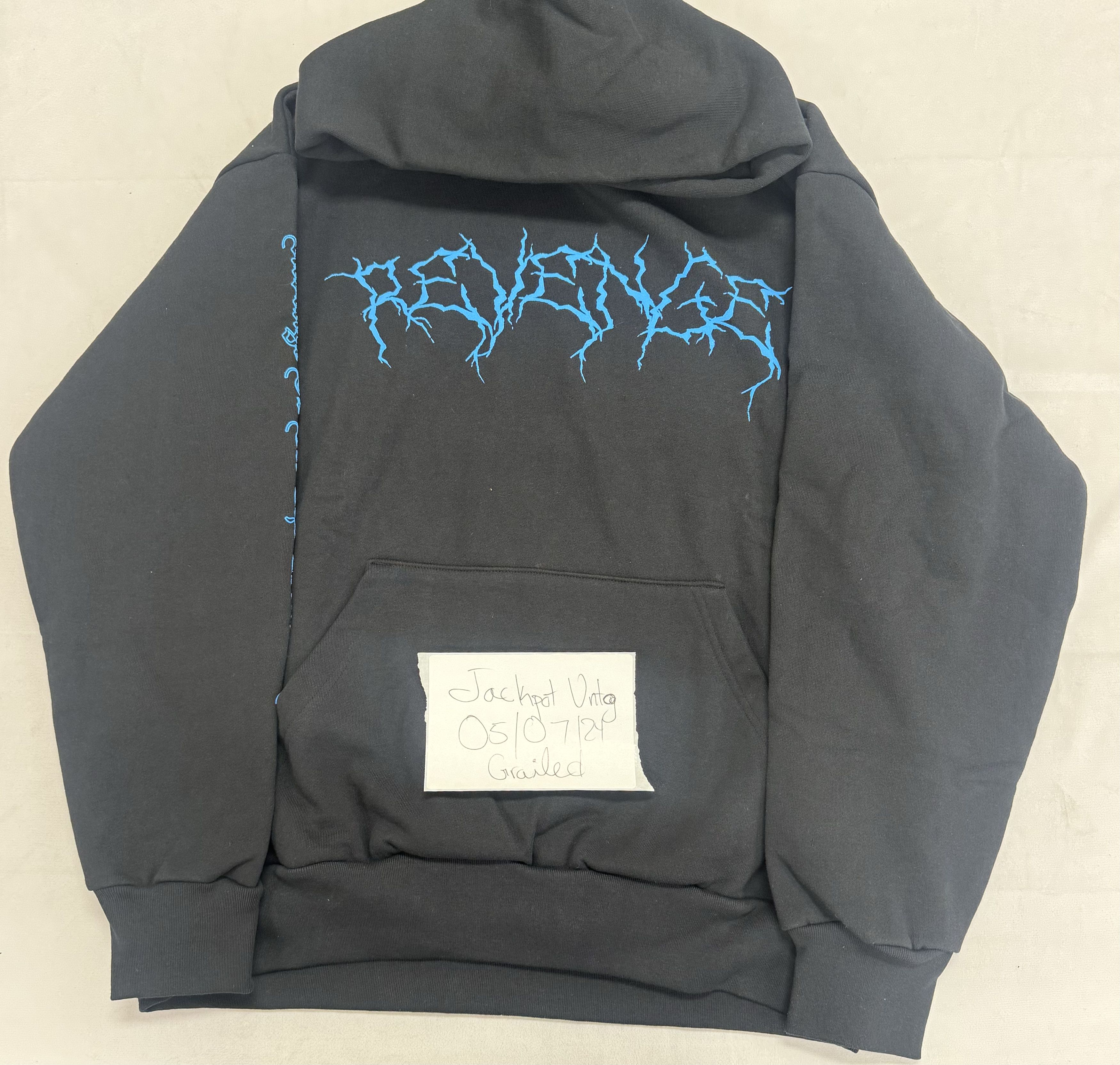 Image of Revenge X Xxx Tentacion Lightning Logo Hoodie Size XL in Black, Men's