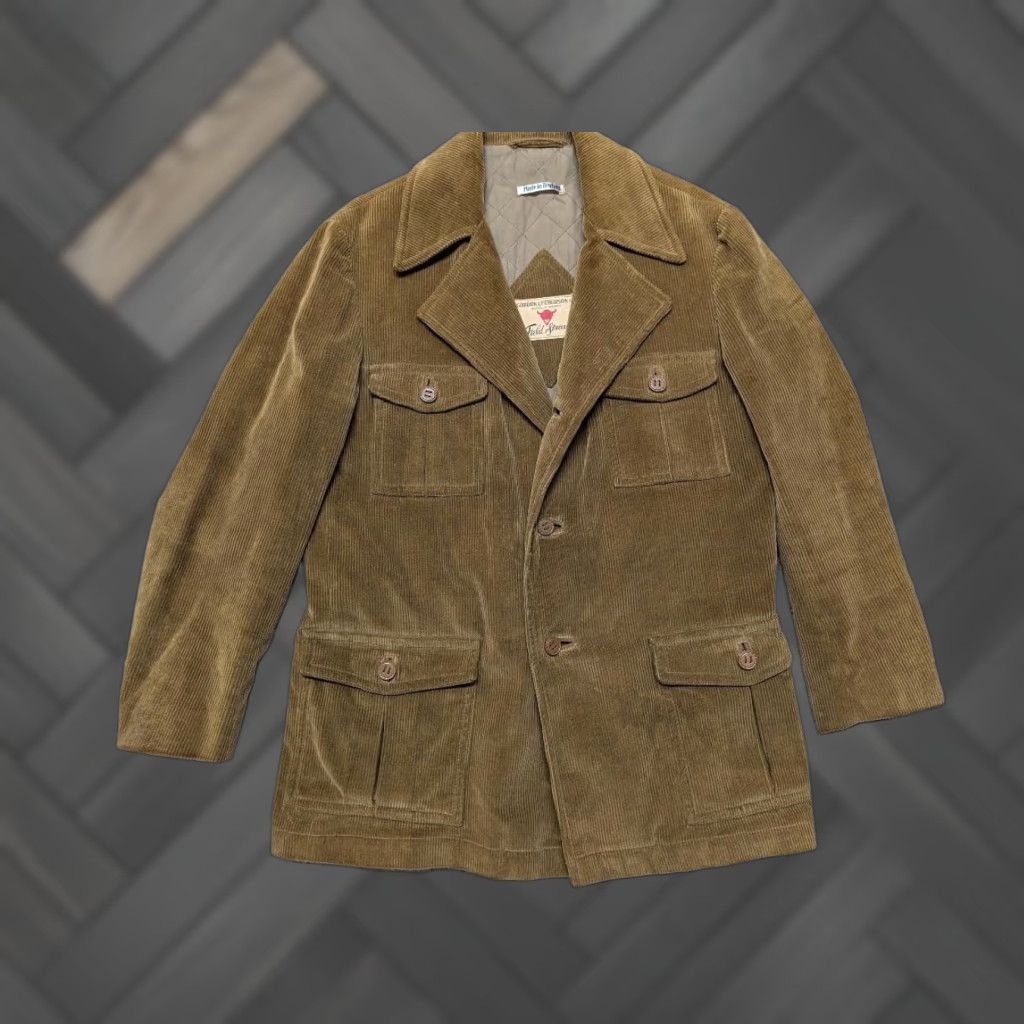 Vintage VINTAGE Field & Stream JACKET Blazer Corduroy Coat Brown 40 M Mens NYLON/COTTON Norfolk Field & Stream Hunting 40 in Chest 22-32 length 24.5 19 90s Size 40R - 1 Thumbnail