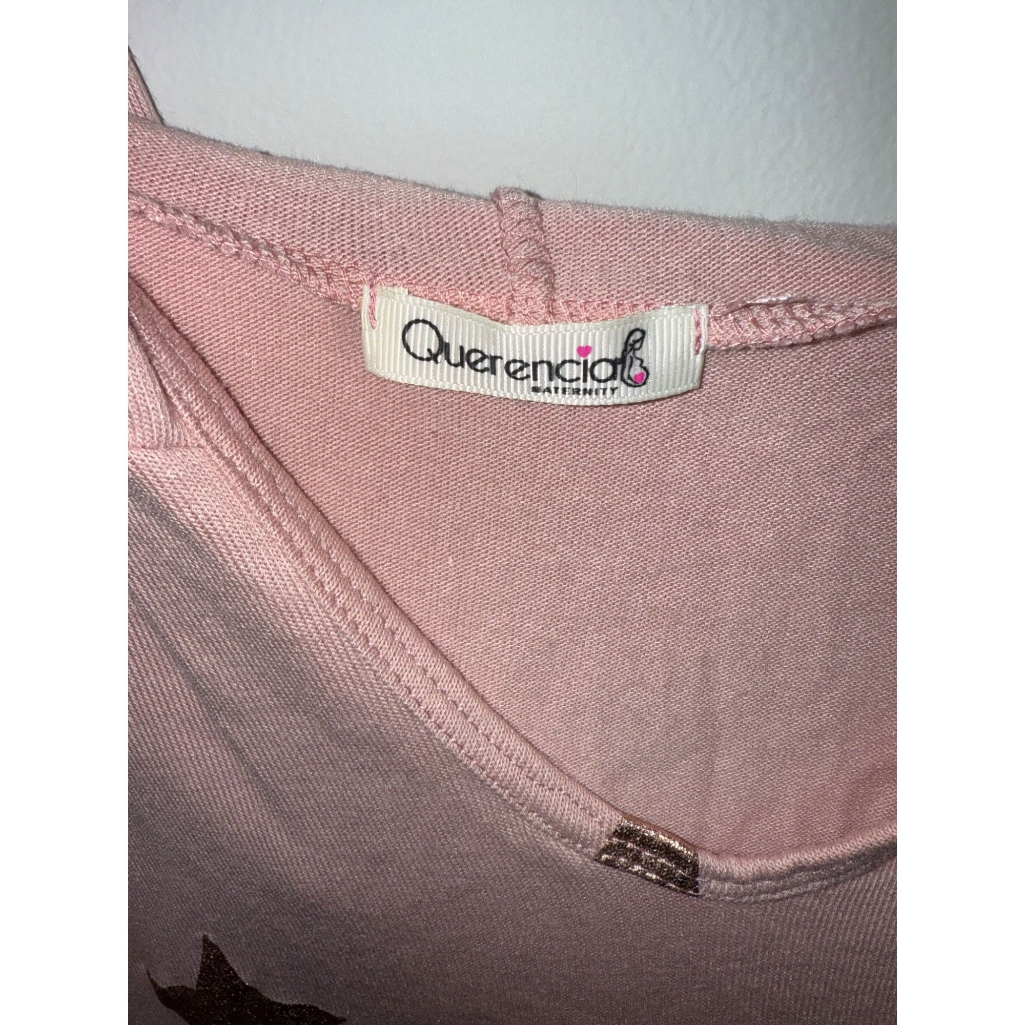 Other Maternity Star Print Hoodie Top Pink Metallic Accents Large Size L / US 10 / IT 46 - 5 Thumbnail