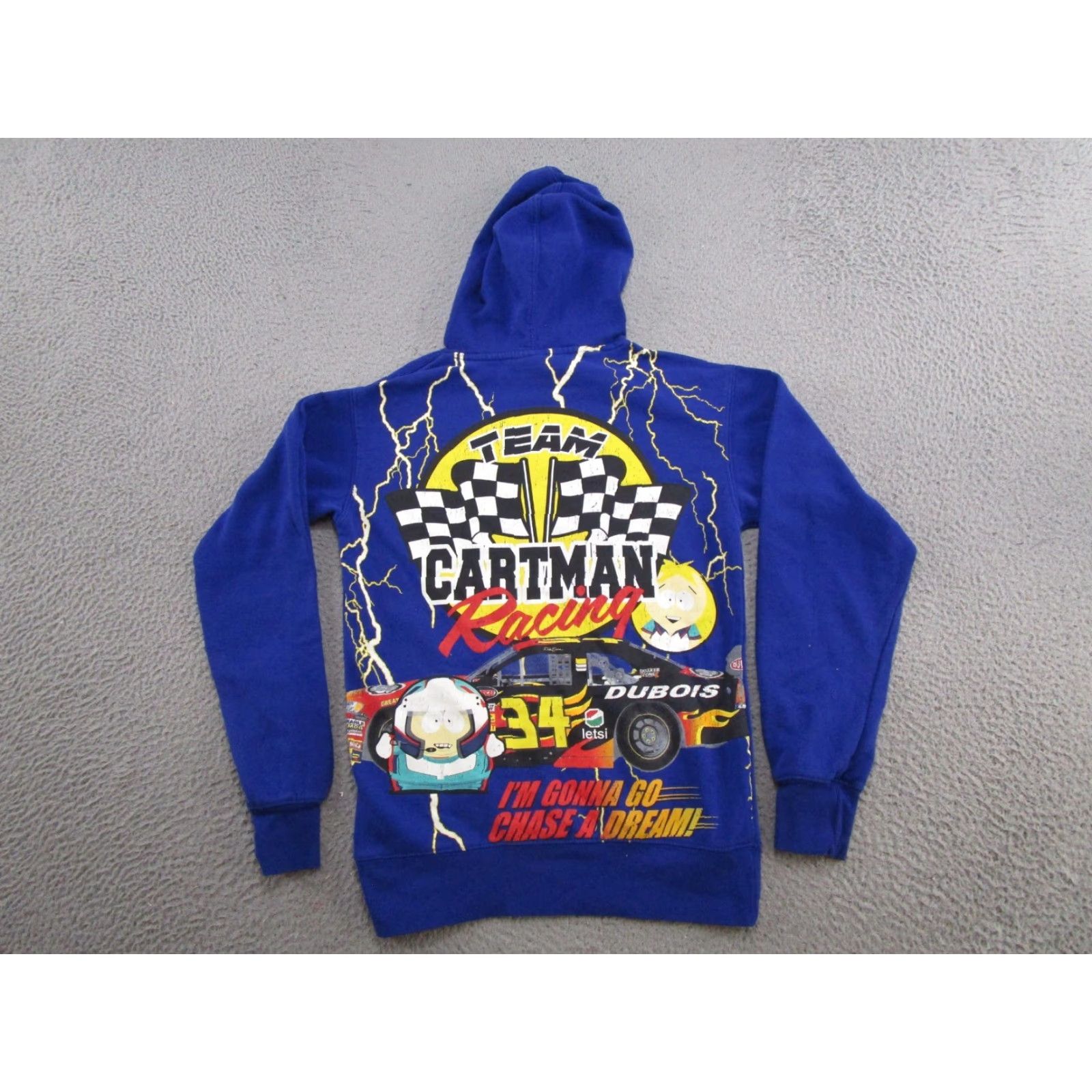 Vintage South Park Hoodie Size S Men Blue Graphic Print Front Back Design Lightning Racing Pullover Hooded Sweatshirt Size US S / EU 44-46 / 1 - 2 Thumbnail