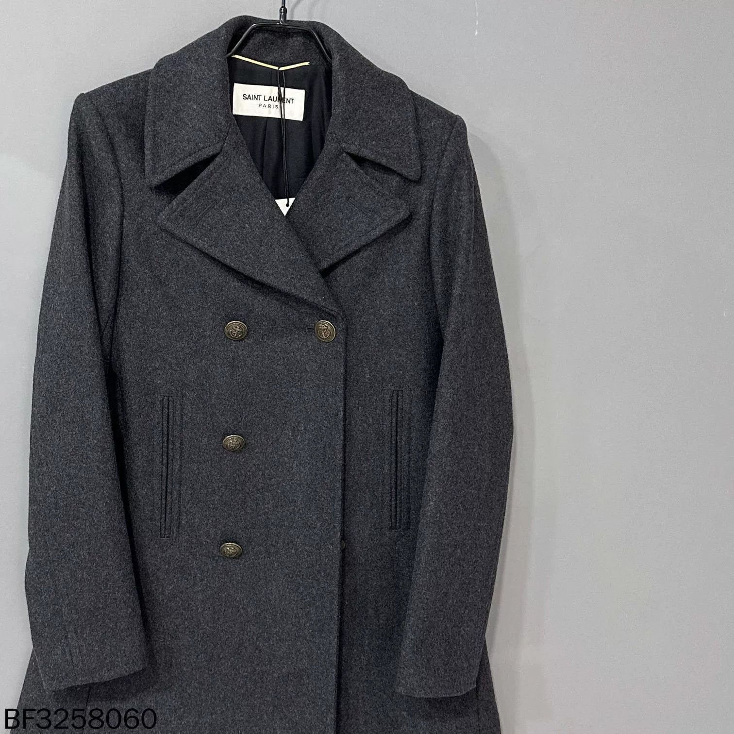 Saint Laurent Paris Saint Laurent Runway Navy Anchor Gold Button Coat Size XS / US 0-2 / IT 36-38 - 1 Thumbnail
