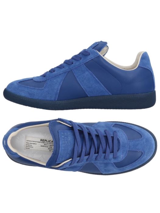 Maison Margiela Blue Suede Replica Gat Sneakers | Grailed