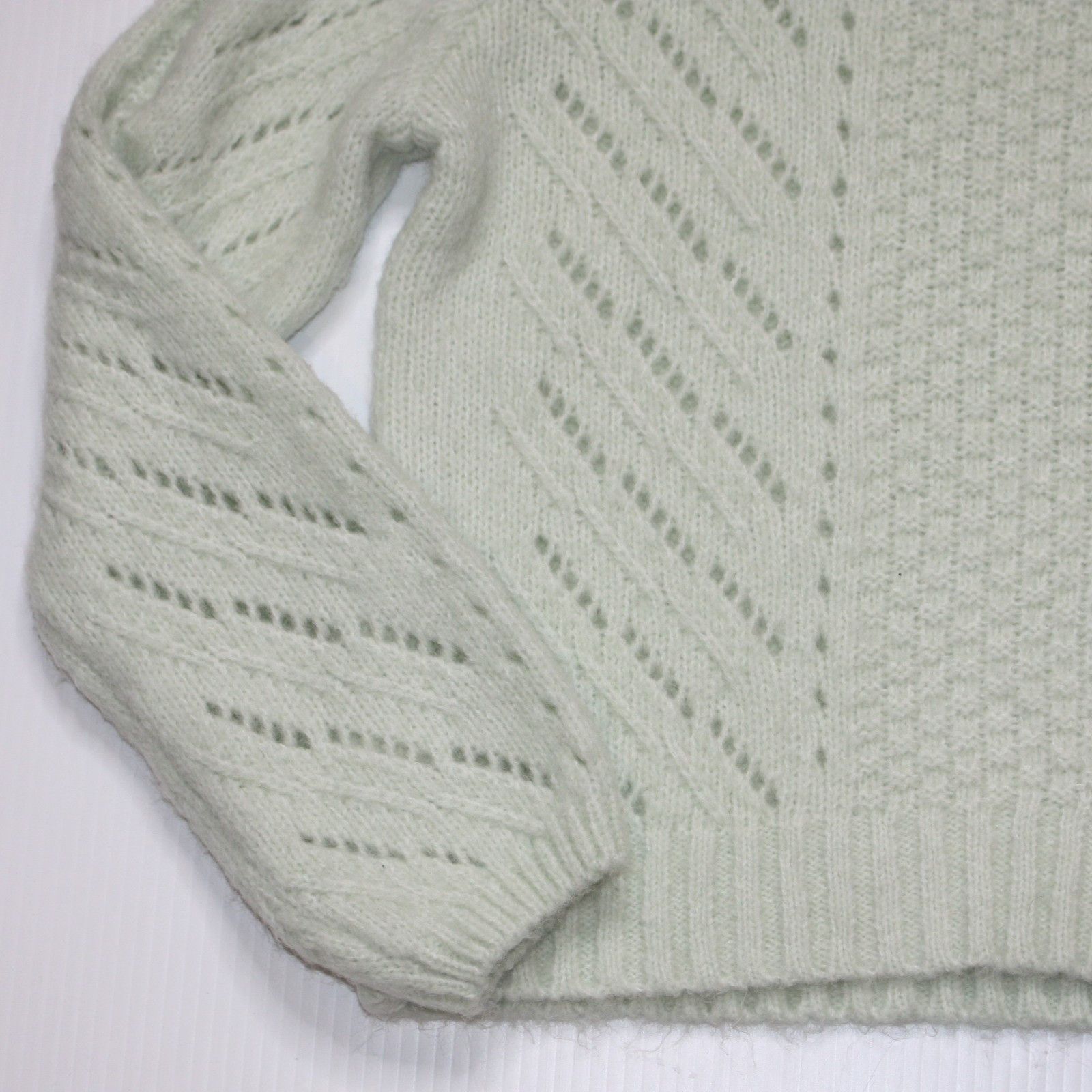 Other Elodie Pointelle Knit Pullover Sweater Top in Pale Green Size XS / US 0-2 / IT 36-38 - 4 Thumbnail