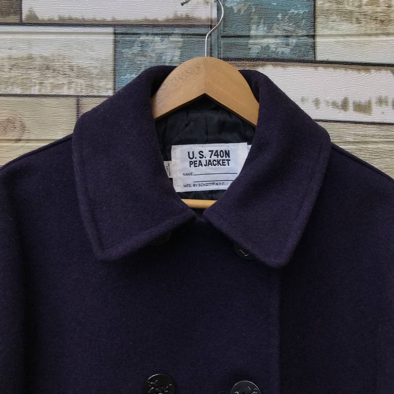 Schott VINTAGE SCHOTT US 70N PEACOAT PURPLE DOUBLE BREASTED Size US M / EU 48-50 / 2 - 5 Thumbnail