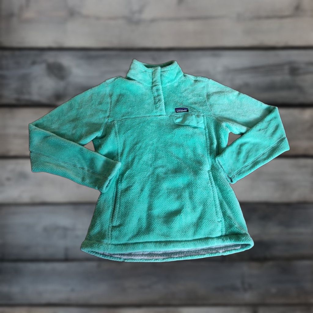 Patagonia Patagonia Pullover Re-Tool Womens L Green Blue Fleece Snap 25443 Polartec Size L / US 10 / IT 46 - 1 Thumbnail