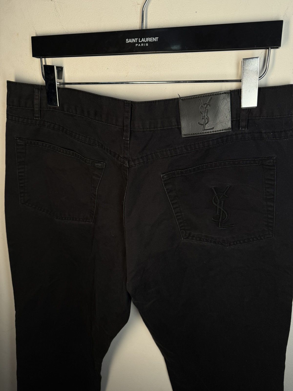 Yves Saint Laurent 36x30 YSL Jeans Black Denim Pants Casual Old Money Size US 36 / EU 52 - 16 Thumbnail