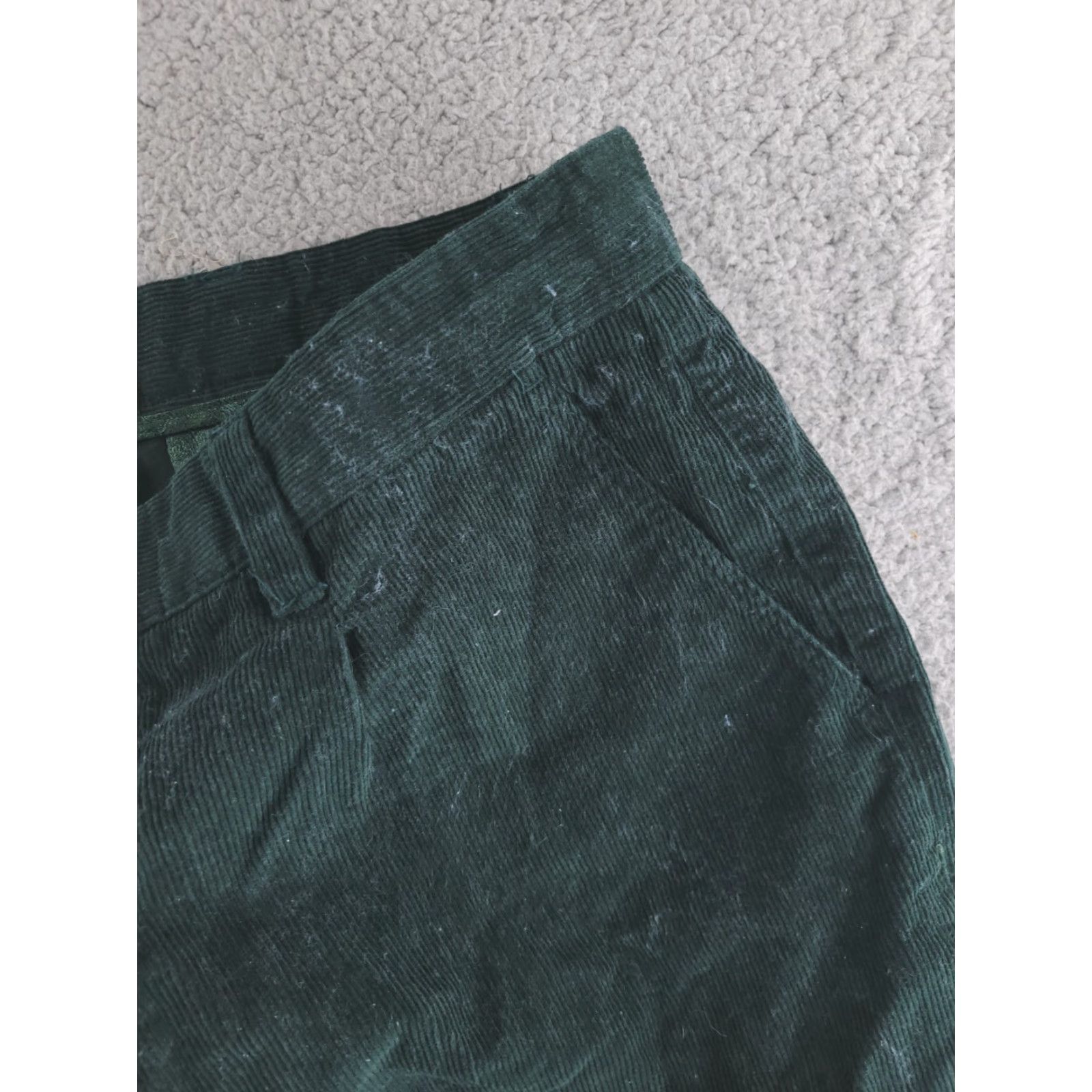 Vintage Linea Uomo Pants Mens 37x33 Green Corduroy Relaxed Fit Chino Cotton Vintage Size US 37 - 4 Thumbnail