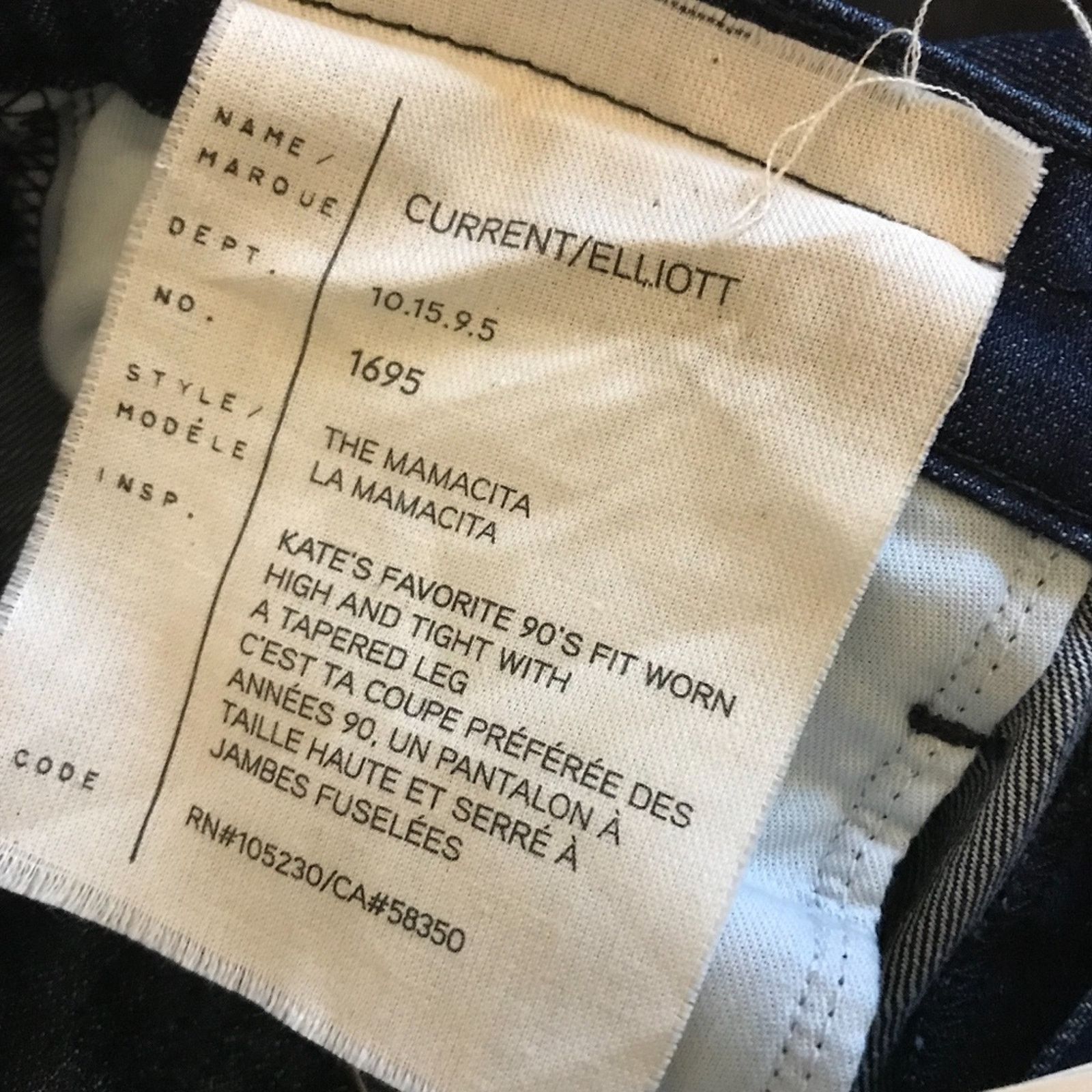 NEW Current/Elliott Mamacita Tapered High Waisted Jeans 27