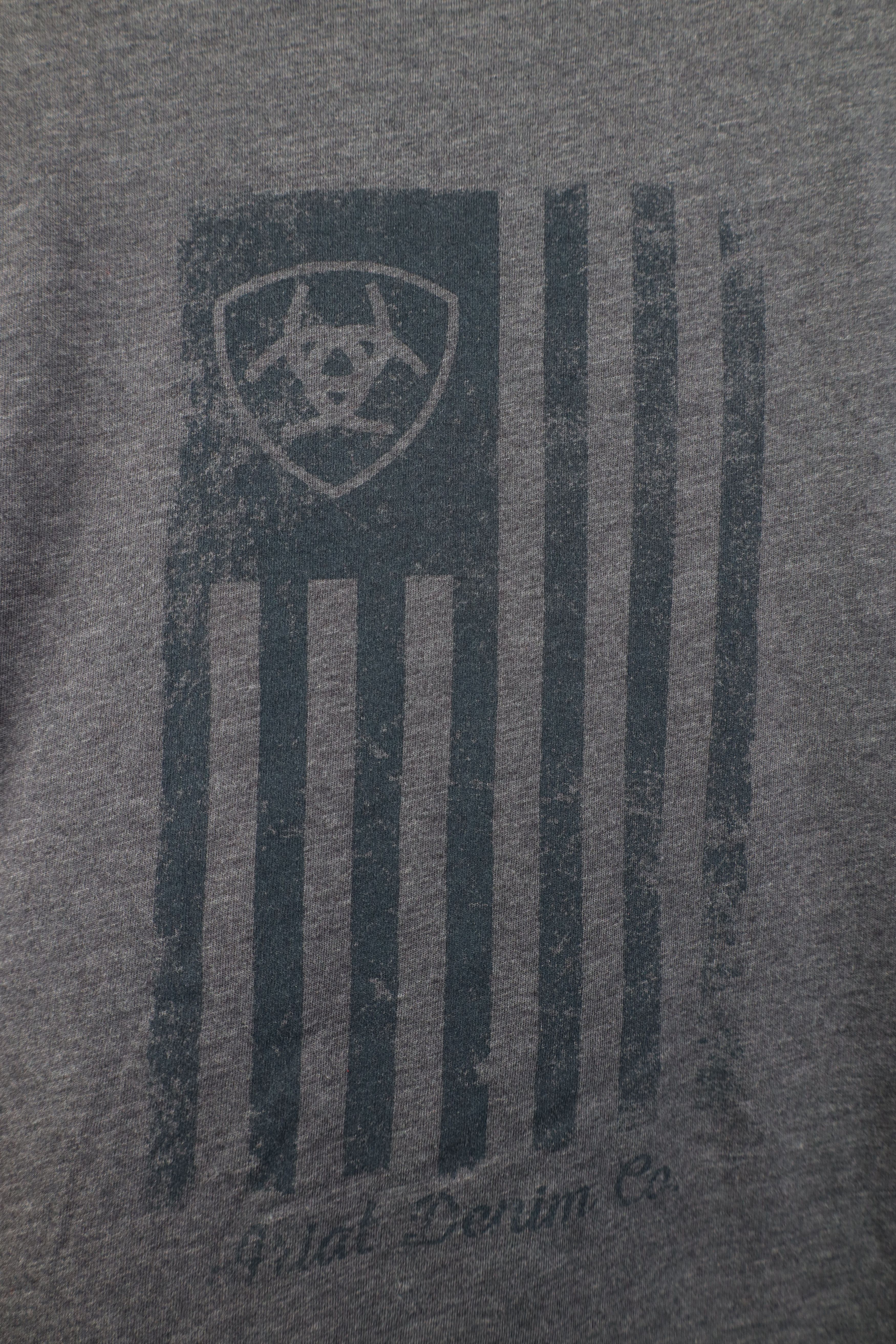 Ariat Ariat Spell USA Flag Jersey Knit Short Sleeve T-Shirt Gray Size US XXL / EU 58 / 5 - 4 Thumbnail