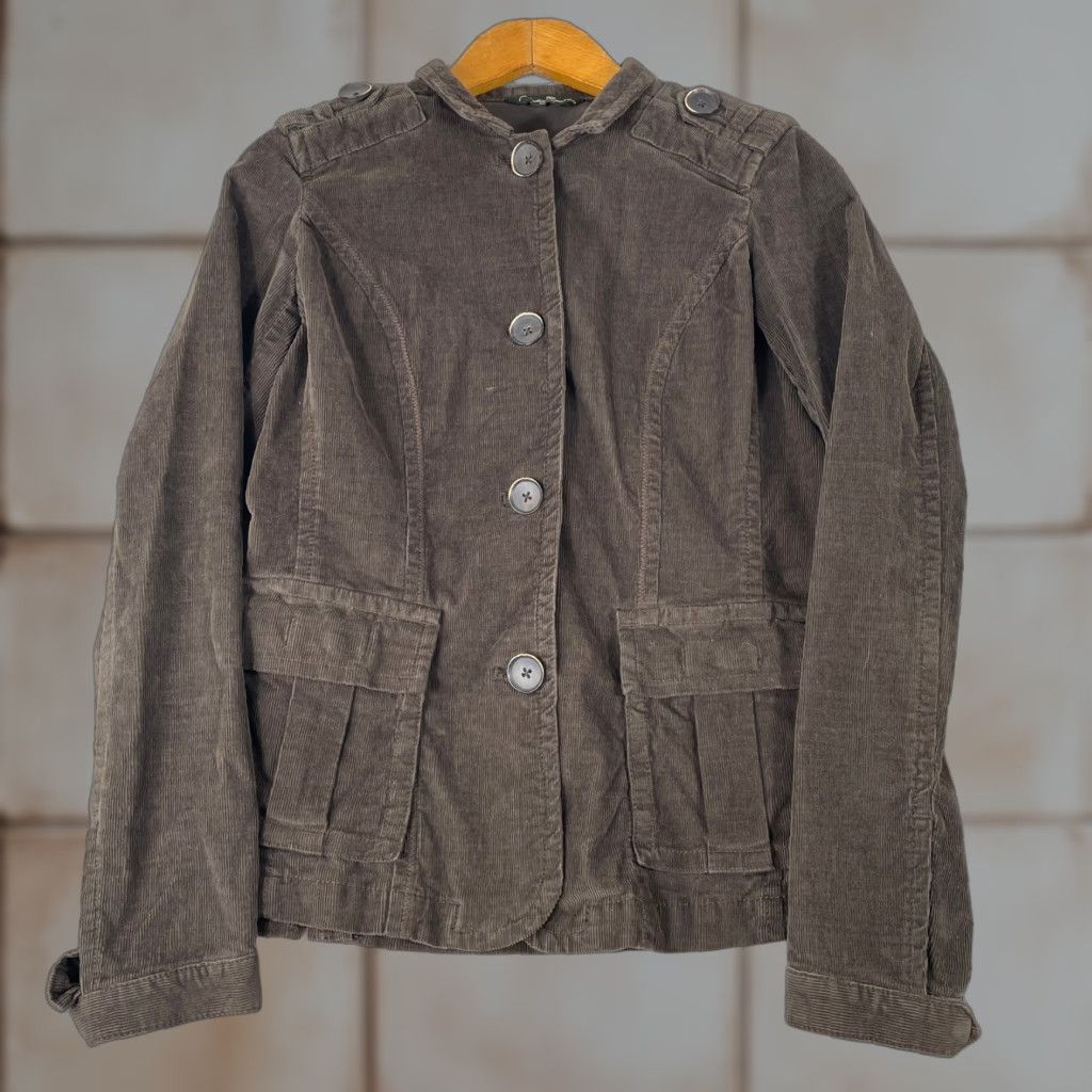 Eddie Bauer VINTAGE Eddie Bauer Corduroy Military Style Jacket Womens Small Brown Button Pockets Size S / US 4 / IT 40 - 1 Thumbnail