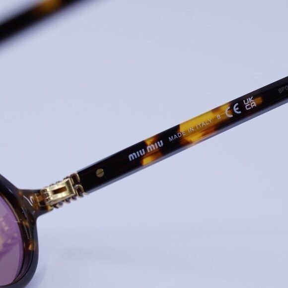 Miu Miu Miu Miu MU04ZSF VAU50D Sunglasses Honey Havana Oval Frame Size ONE SIZE - 8 Thumbnail