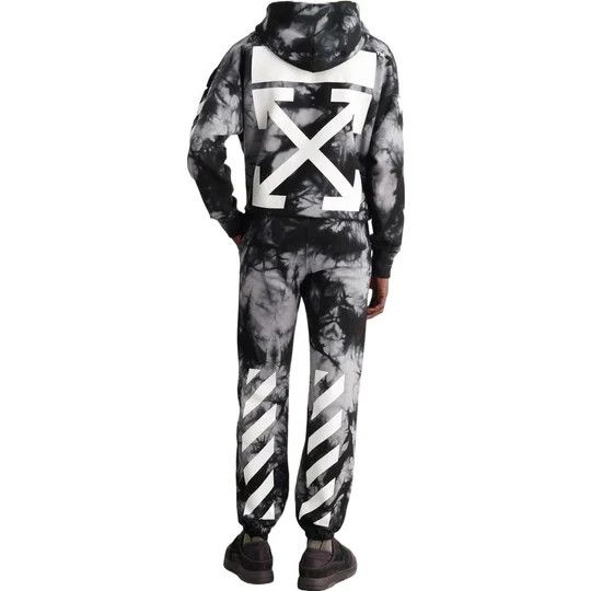 Off-White o1rshd1 Diag Tie Dye Slim Sweatpant in Warm Grey Size US 32 / EU 48 - 3 Thumbnail