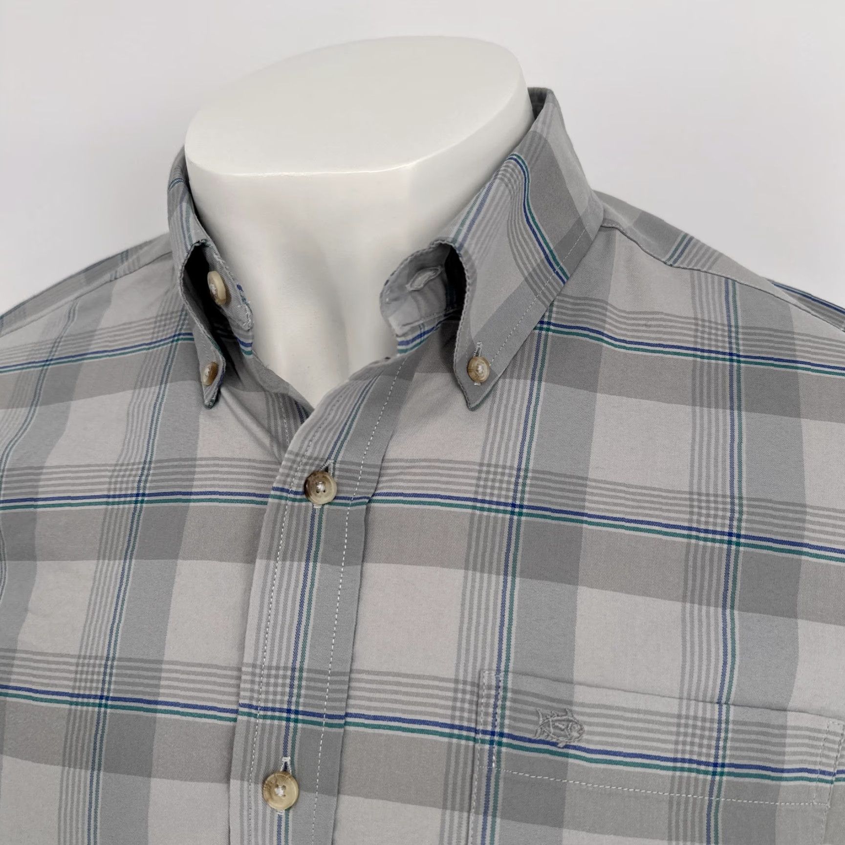 Southern Tide Southern Tide Coastal Passage Shirt Mens Large Gray Plaid Stretch Button Down Size US L / EU 52-54 / 3 - 2 Thumbnail