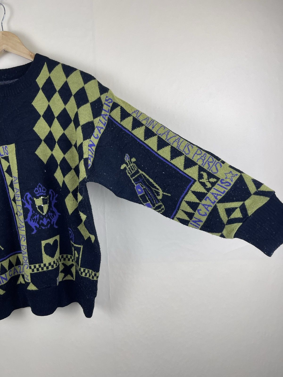 Designer × Vintage VINTAGE ALAIN CAZALIS PARIS FULL PRINTED KNIT SWEATSHIRT Size US M / EU 48-50 / 2 - 5 Thumbnail