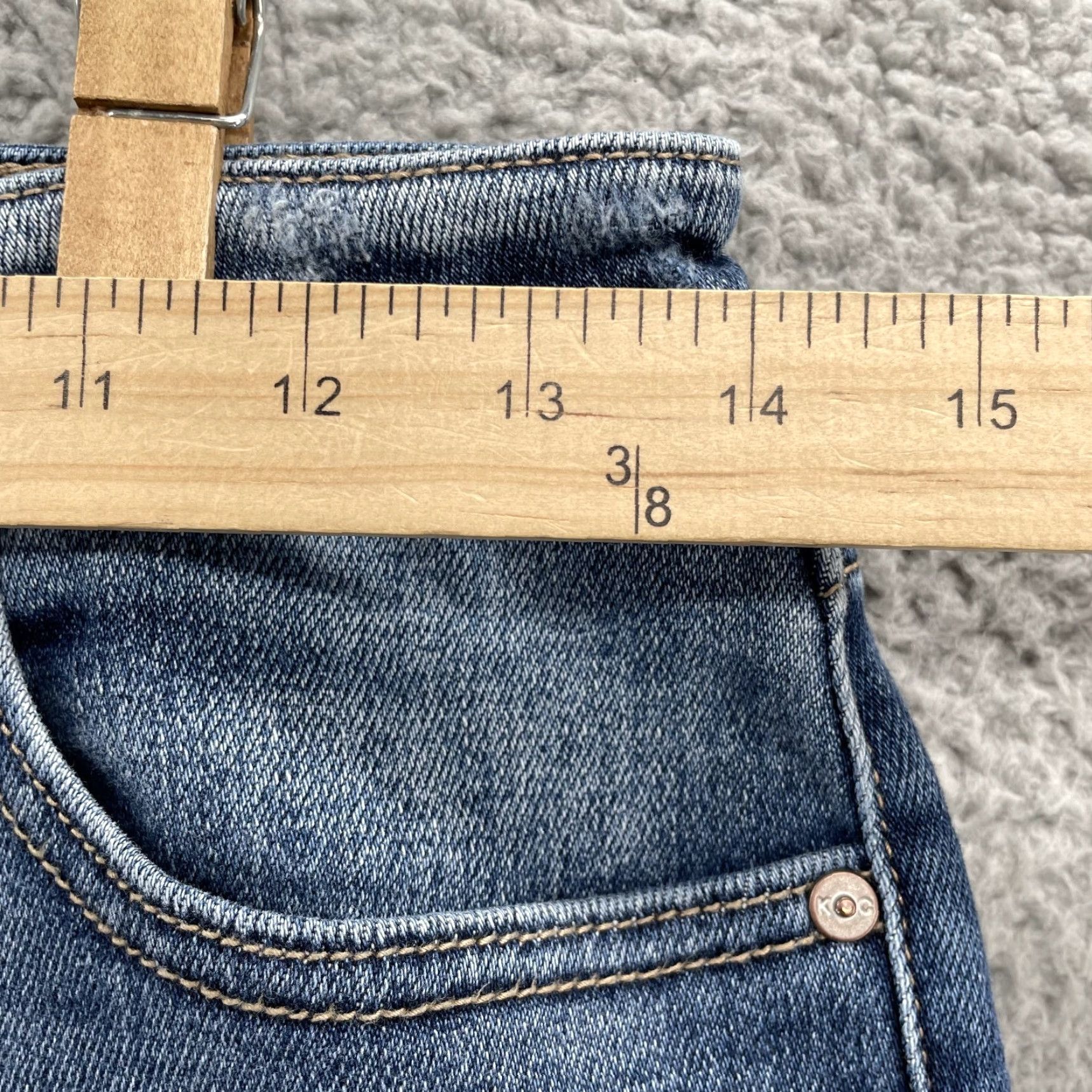 Vintage Kancan Maurices Jean Women 28* Skinny Asymetrical Frayed Hem Boho Chic Y2k Rodeo Women Size 28" / US 6 / IT 42 - 2 Thumbnail