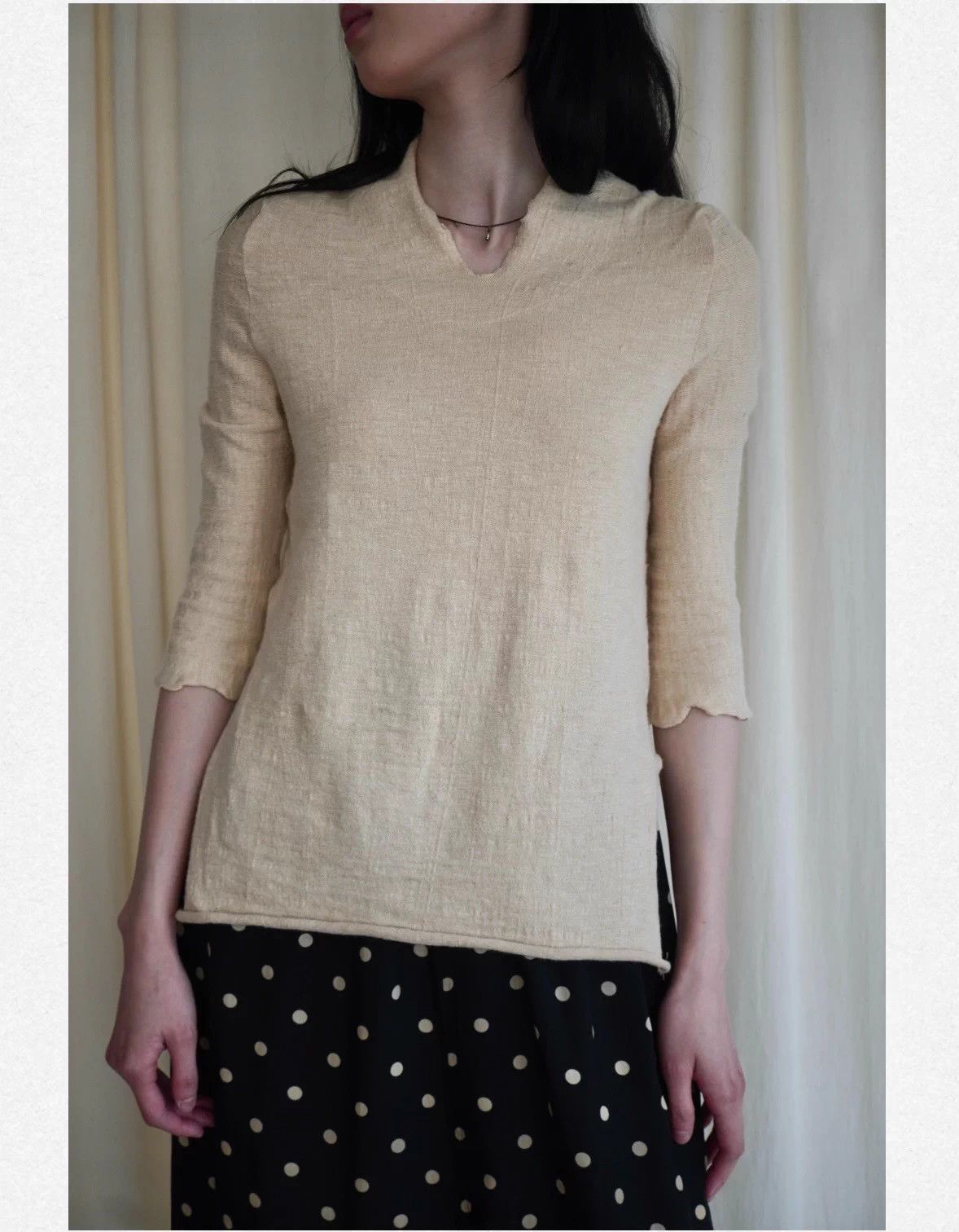 Y's Y's Yohji Yamamoto stretch linen 7/8 top size 3 women's Size L / US 10 / IT 46 - 1 Thumbnail