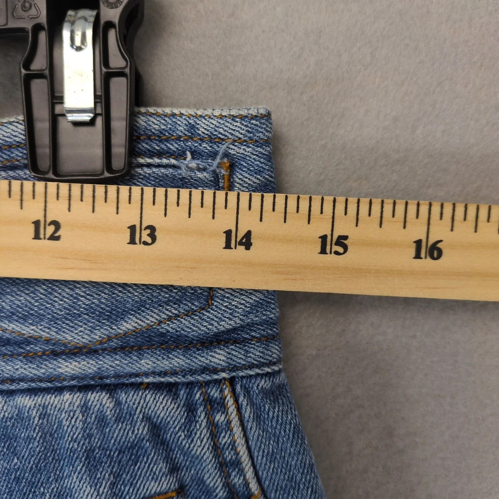 Vintage State of the Art Jean Shorts High Rise Waist Buckle Belt 14 Size 36" / US 14 / IT 50 - 3 Thumbnail