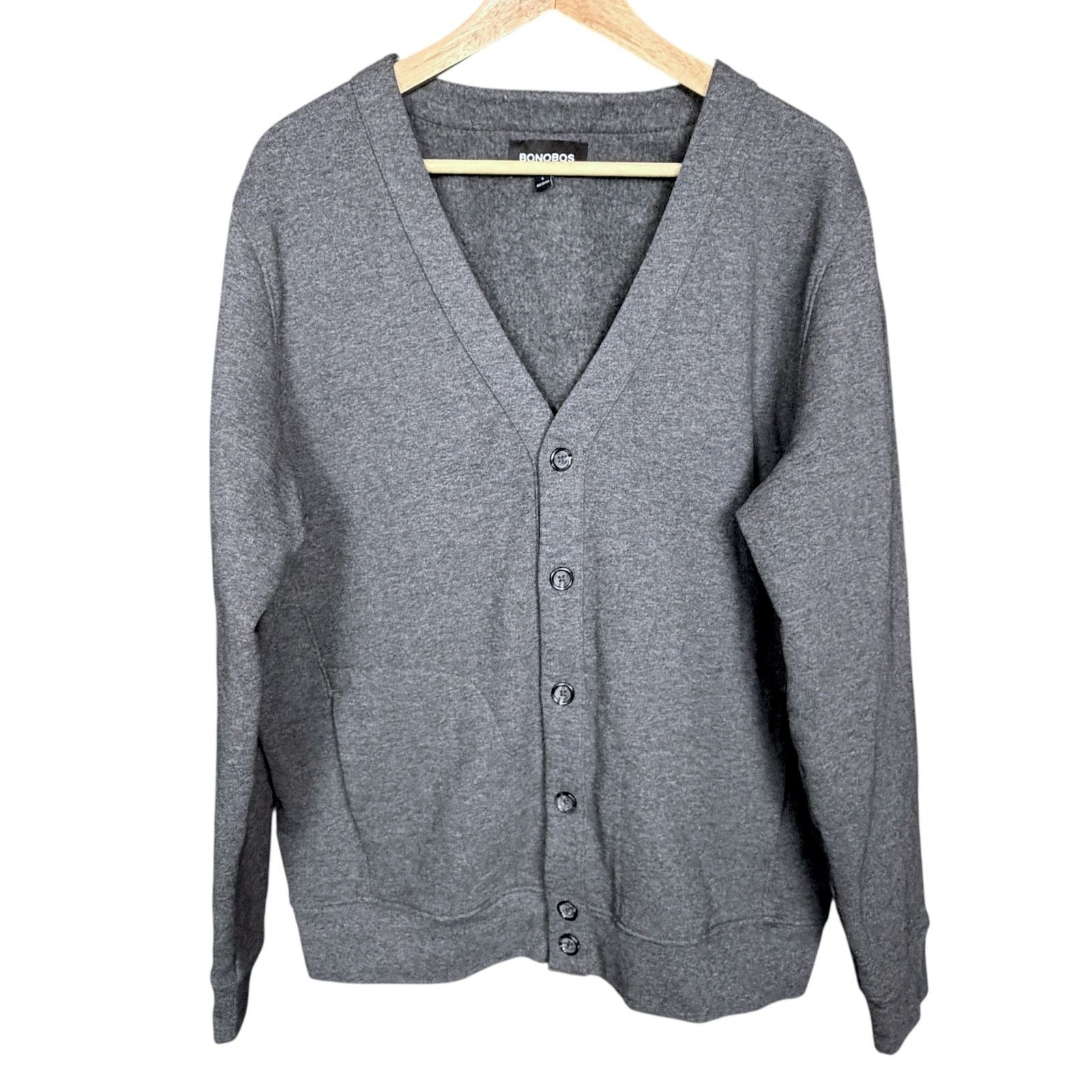 Bonobos Bonobos Gray Fleece Lined Cardigan Men's Medium 100% Cotton Size US M / EU 48-50 / 2 - 2 Thumbnail
