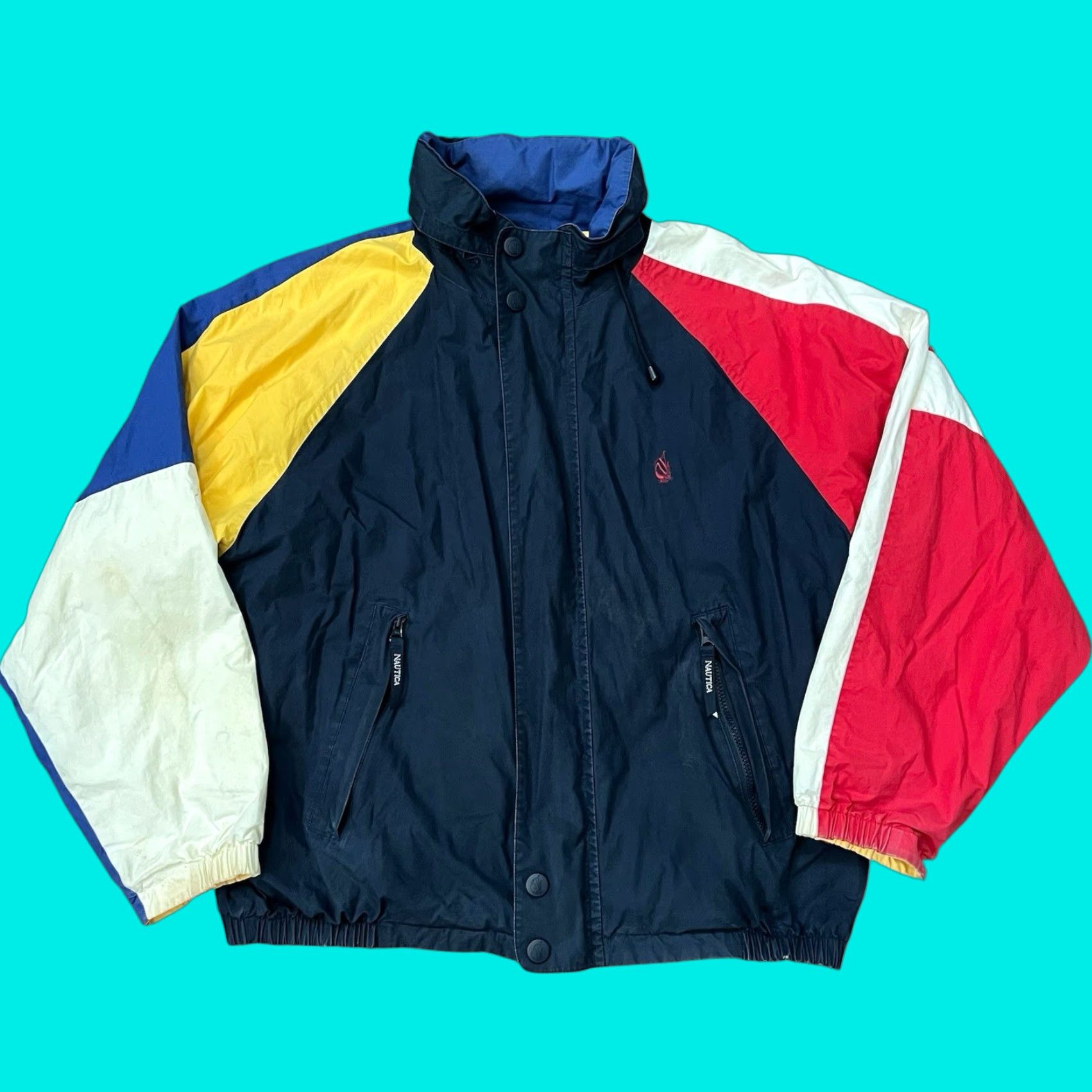 VINTAGE Nautica Windbreaker Jacket Mens XL Reversible Sailing