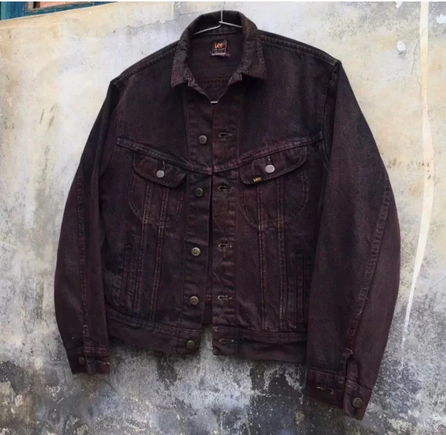 Vintage vintage 80s lee denim jacket with unique dye Size US M / EU 48-50 / 2 - 1 Thumbnail