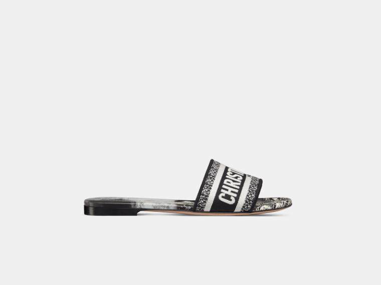 Dior o1w1db10625 KCQ209 Dway Slides in Black/White Size US 12 / IT 42 - 1 Thumbnail