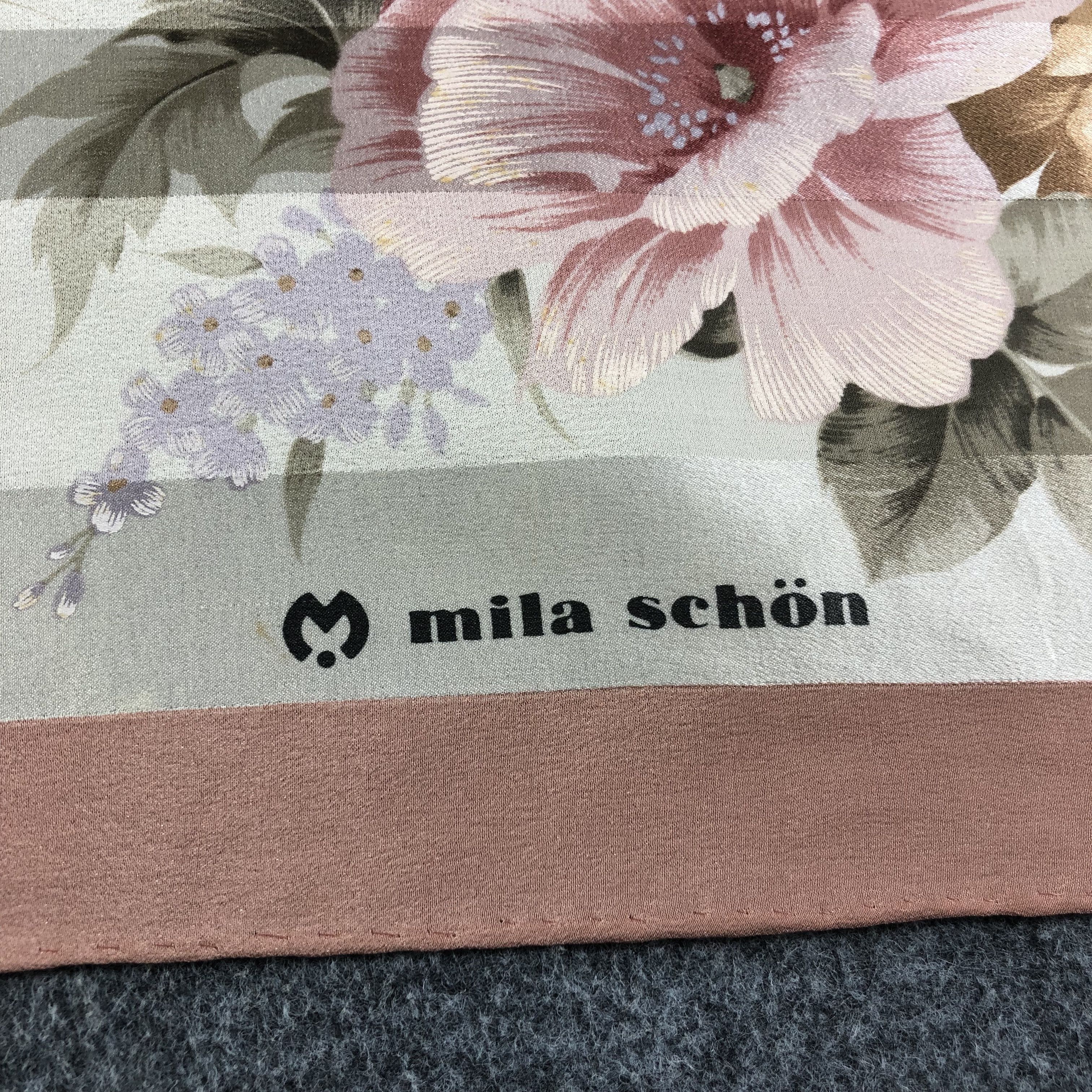 Mila Schon Mila Schon Floral Hand Rolled Silk Scarf M675 Size ONE SIZE - 3 Thumbnail