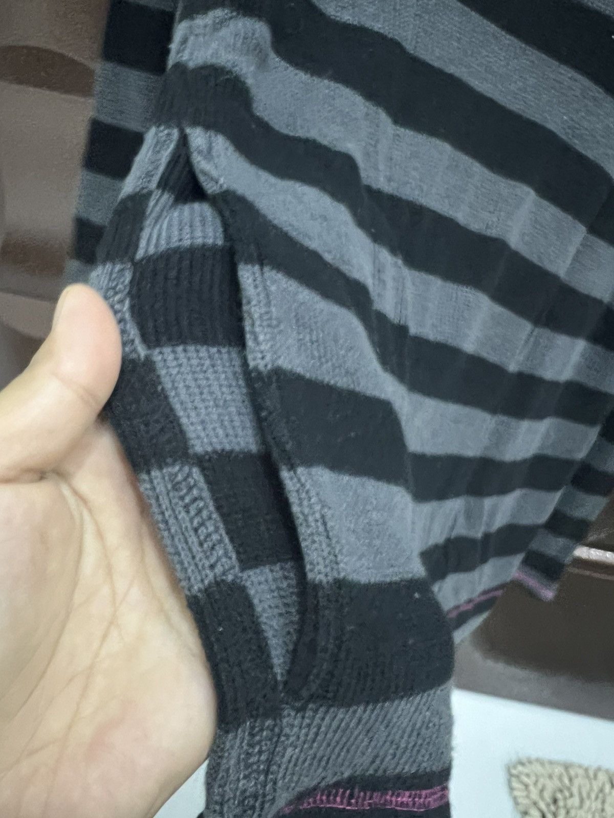 Japanese Brand PPFM Medium Over Striped Mall Goth Sweater with Hood Size US M / EU 48-50 / 2 - 5 Thumbnail