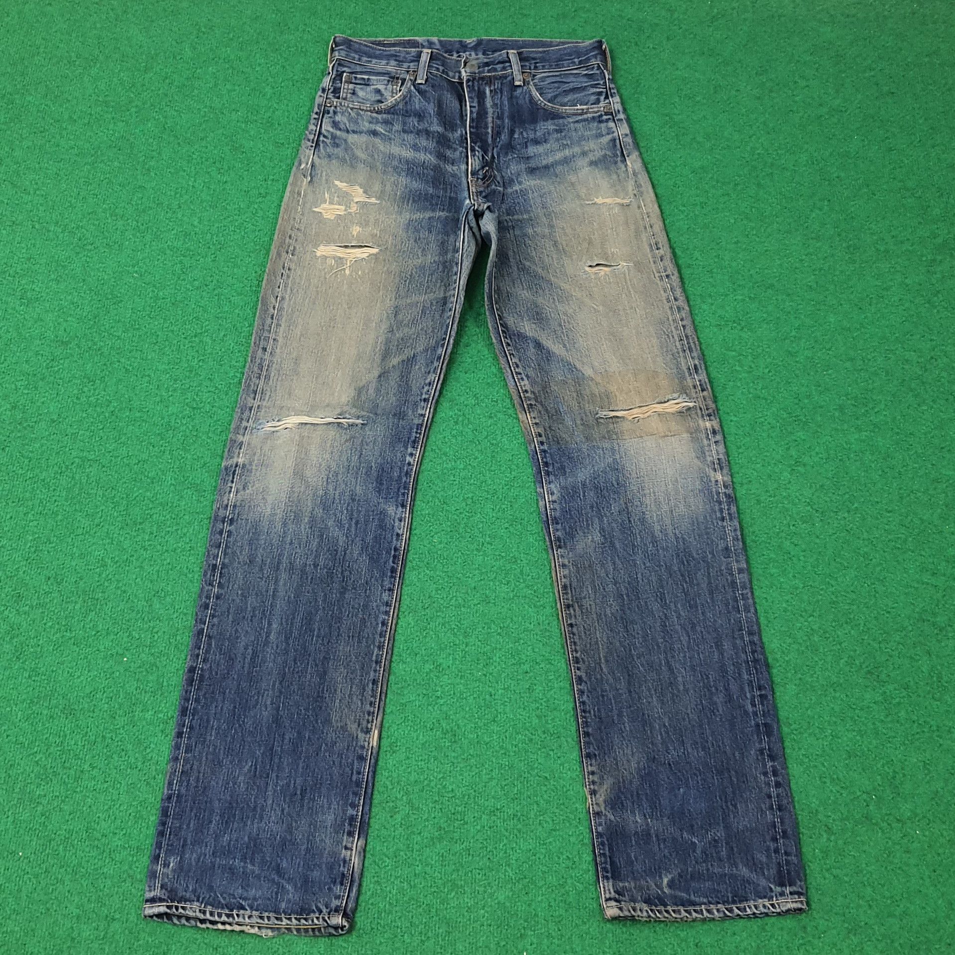 Vintage Levi's 502 Selvedge Distressed Jeans C258N13