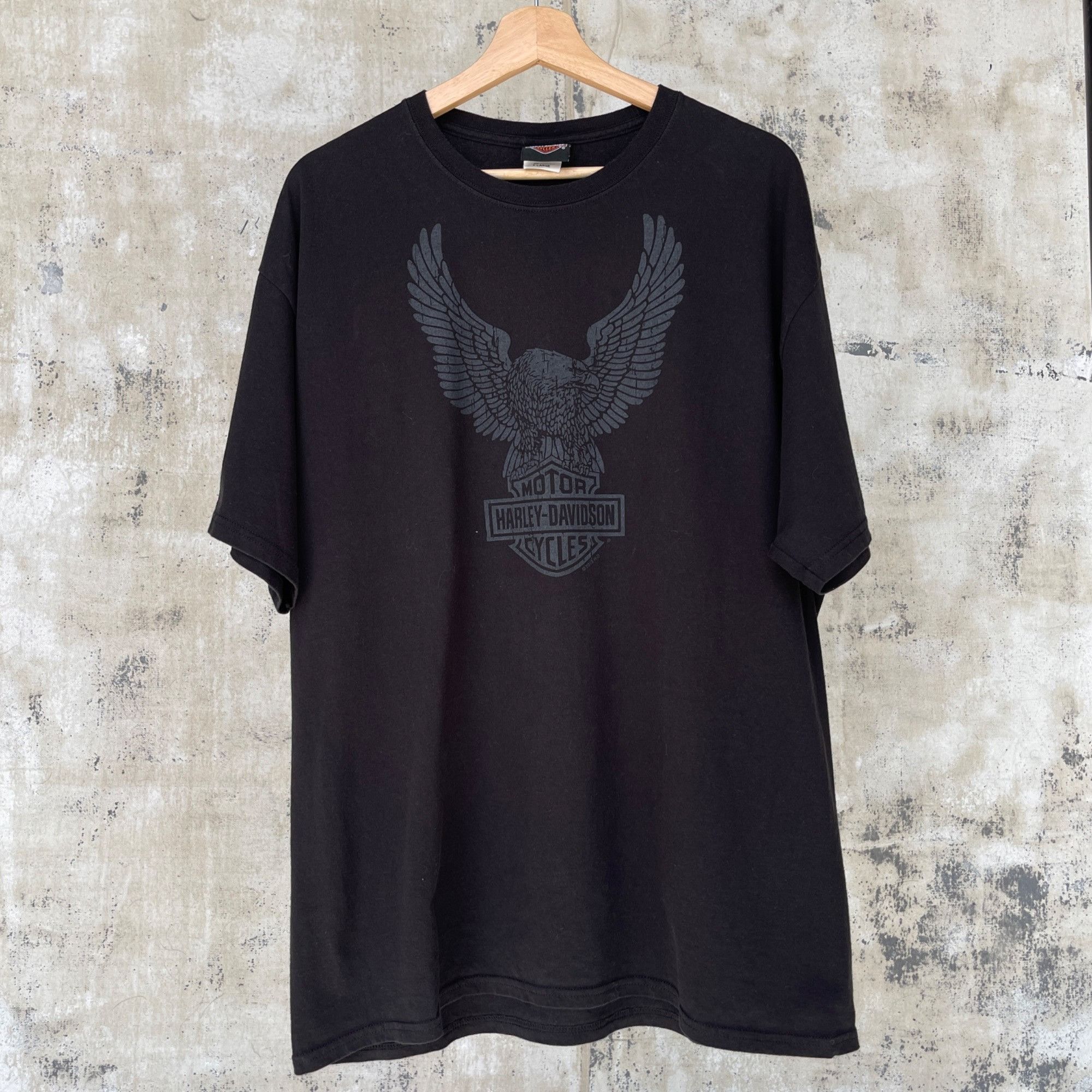 Harley-Davidson Eagle Pattern Motorcycle Bike T-shirt Men's XL cotton black type Vintage Second Hand