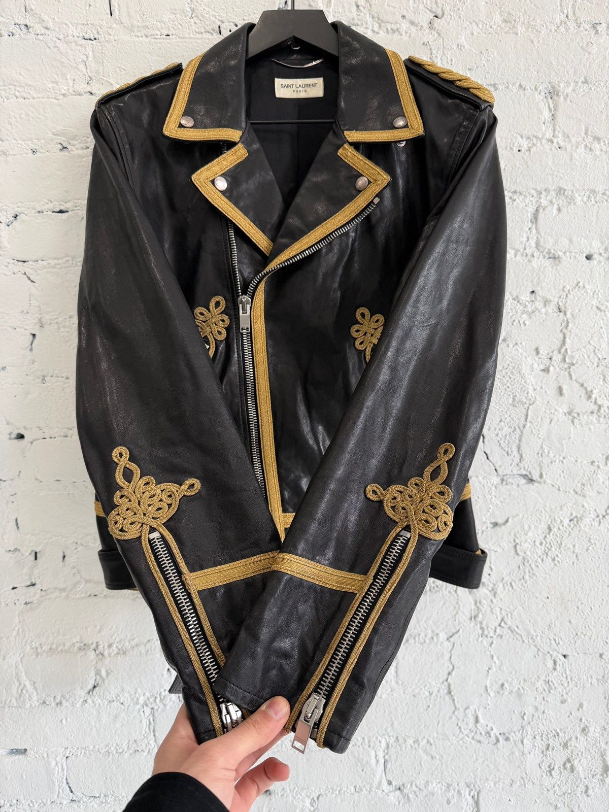 Saint Laurent Paris S/S 2015 SAINT LAURENT ‘PSYCH ROCK’ OFFICER LEATHER JACKET Size US M / EU 48-50 / 2 - 3 Thumbnail