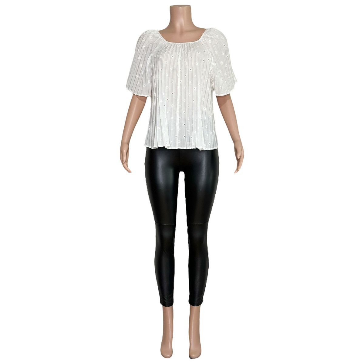 Sezane SÉZANE Romy Embroidered Pleated Blouse, Ecru, FR36/US4 Size S / US 4 / IT 40 - 6 Thumbnail